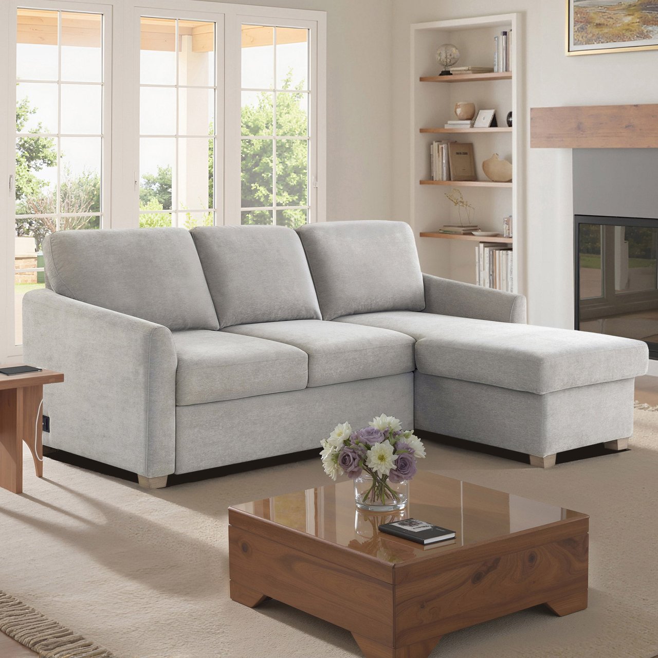 Coddle Cameron Fabric Sleeper Sofa with Reversible Chaise