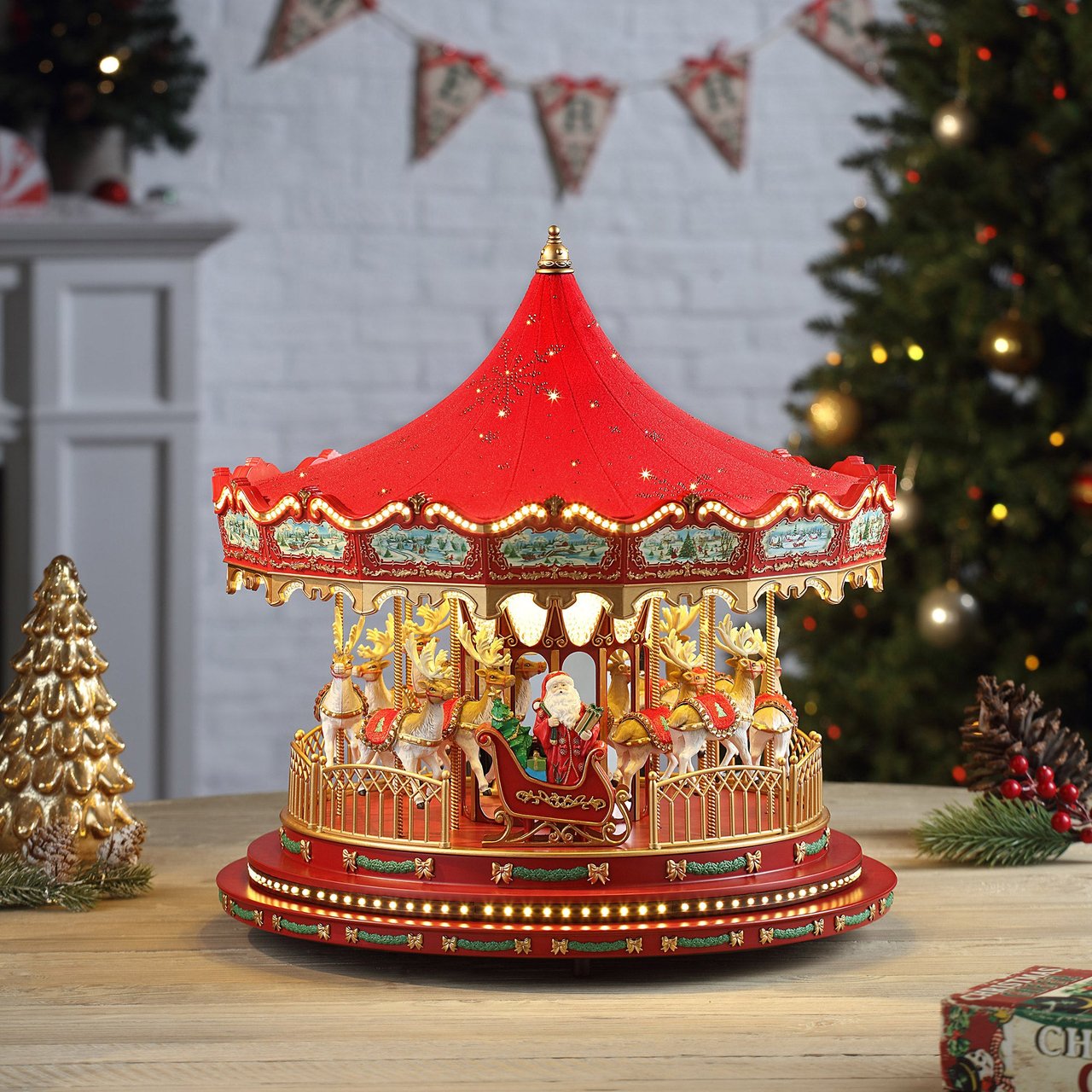 MR. CHRISTMAS 17" DELUXE CAROUSEL WITH LIGHTS & MUSIC - Image 1