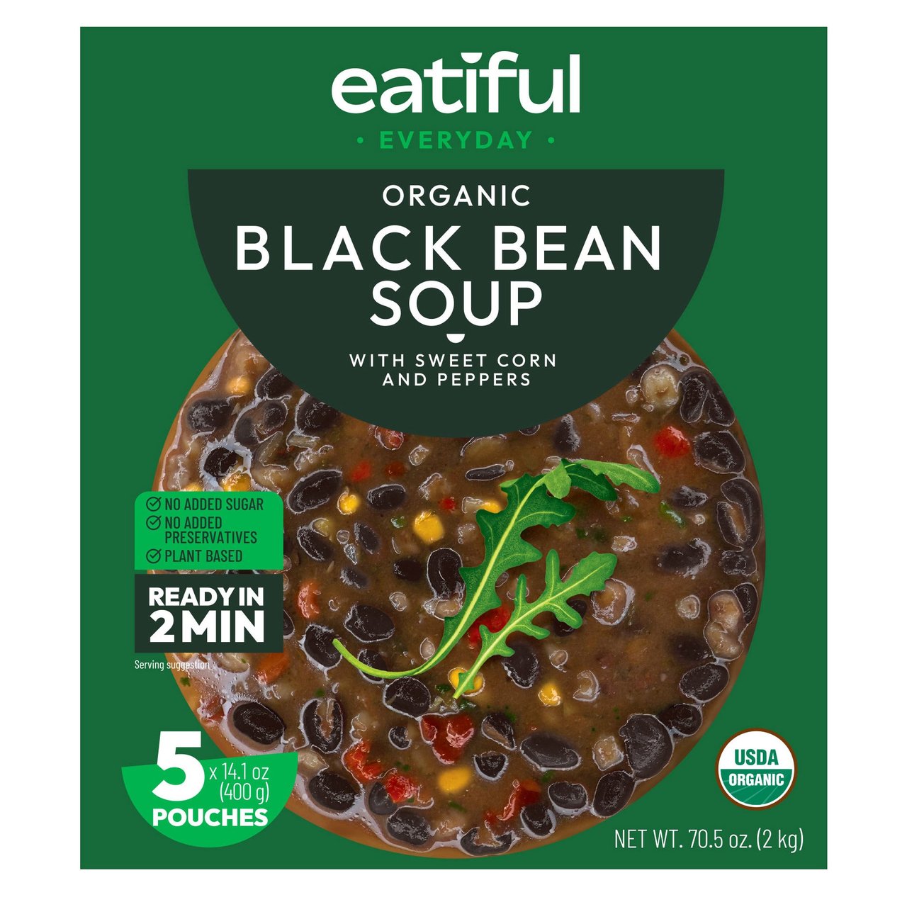Eatiful Organic Black Bean Soup 5 / 14.1 oz - Image 1