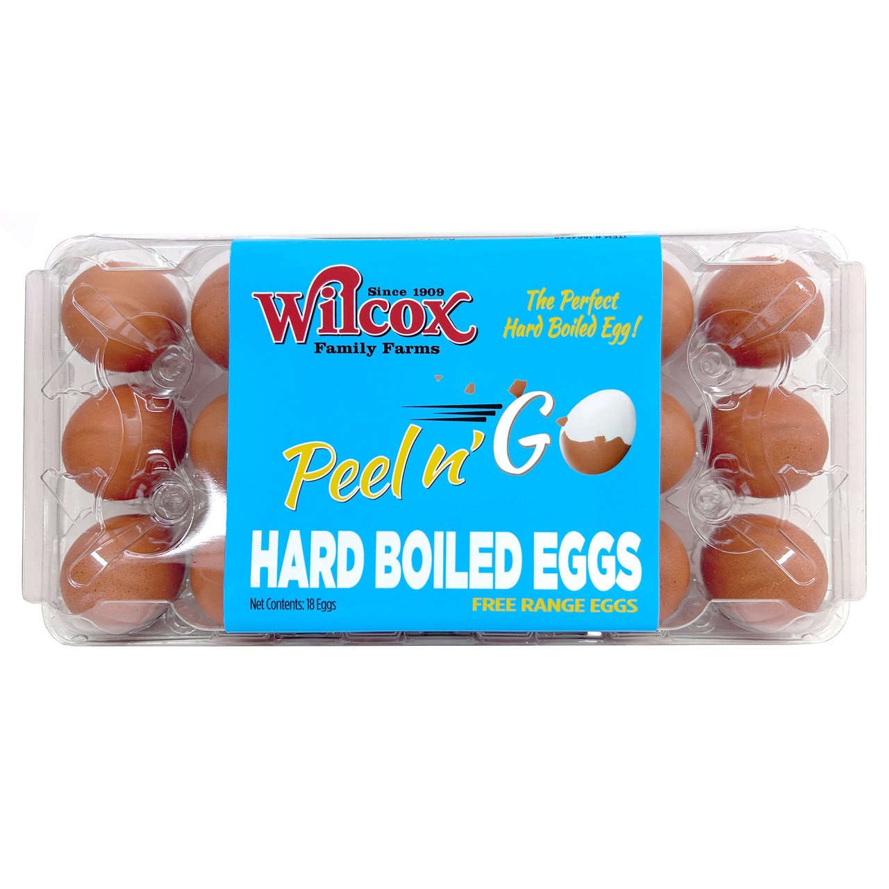 Wilcox Family Farms Free Range Hard Boiled In-Shell Peel N Go Eggs, 18 CT - Image 1