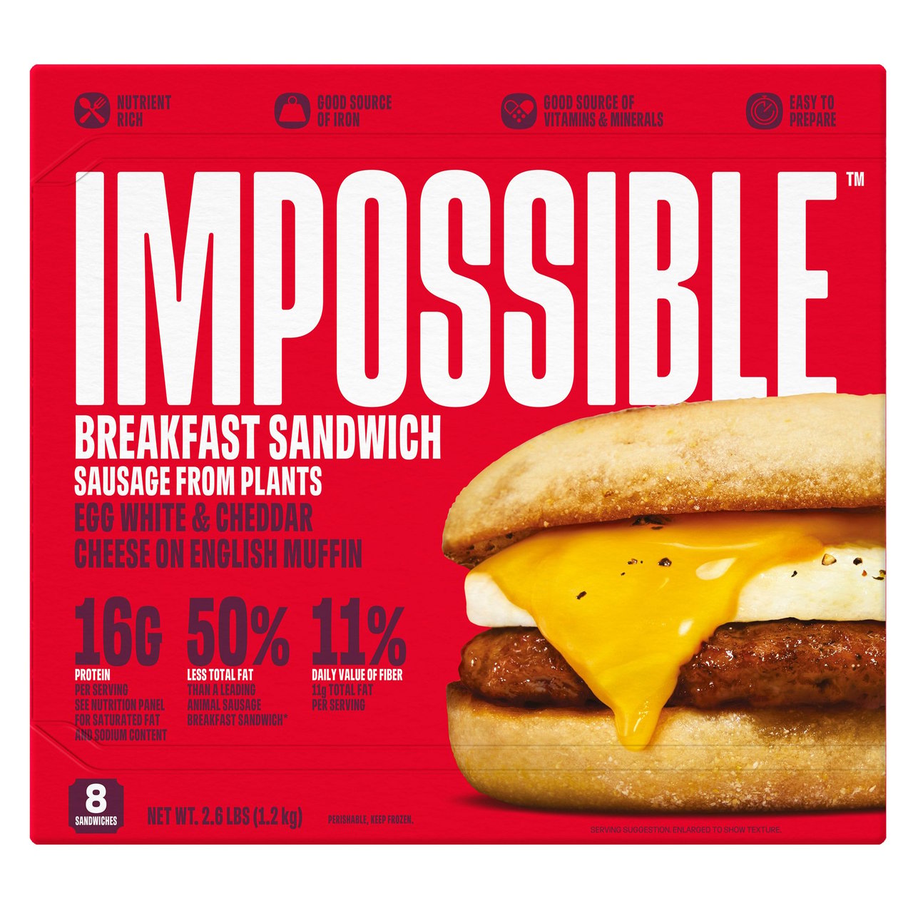 Impossible Sausage Muffin 8-Pack, 5.1 oz Each - Image 1