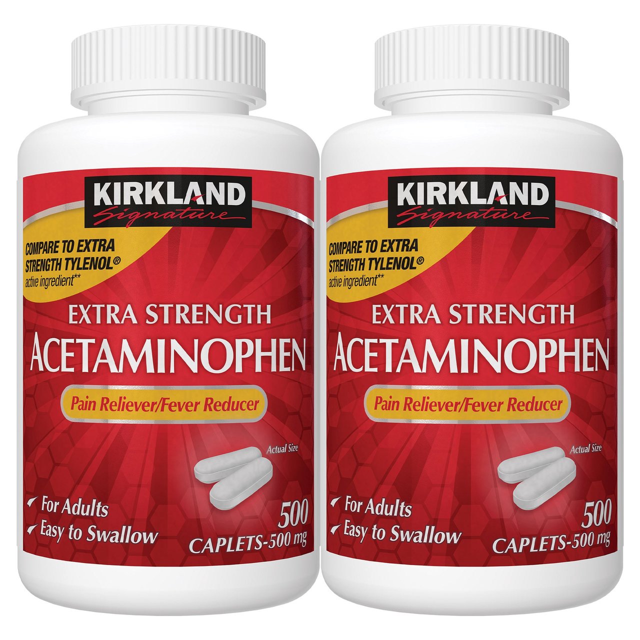 Kirkland Signature Extra Strength Acetaminophen 500 mg, 1,000 Caplets - Image 1