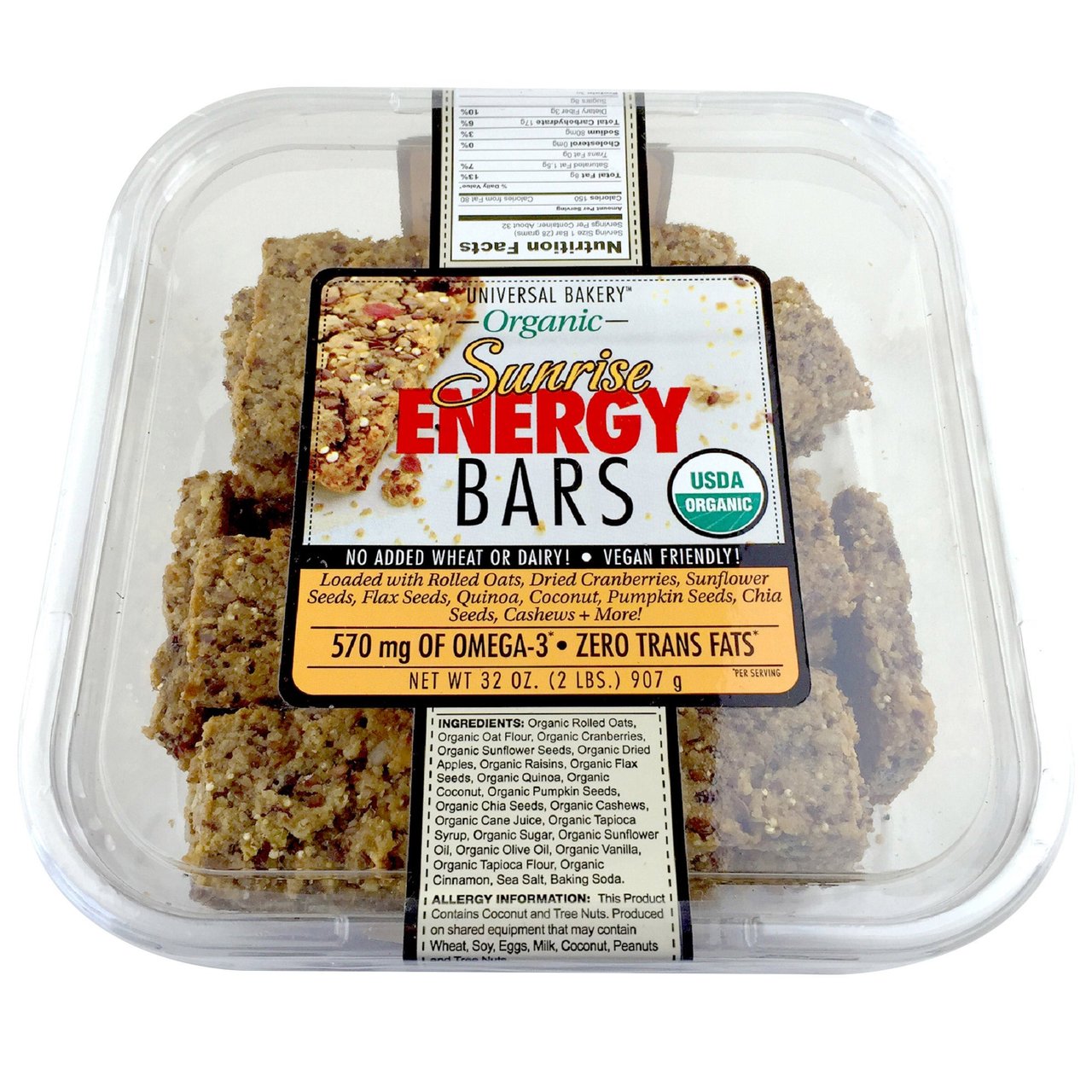 Universal Bakery Organic Sunrise Bars, 32 Ounce Container - Image 1