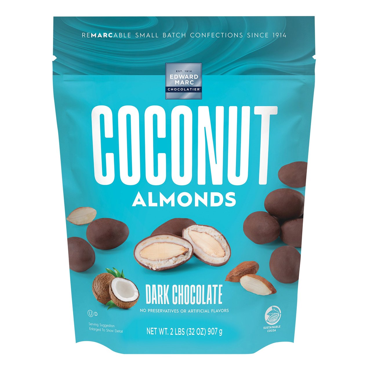 Edward Marc Dark Chocolate Coconut Almonds 32 oz - Image 1