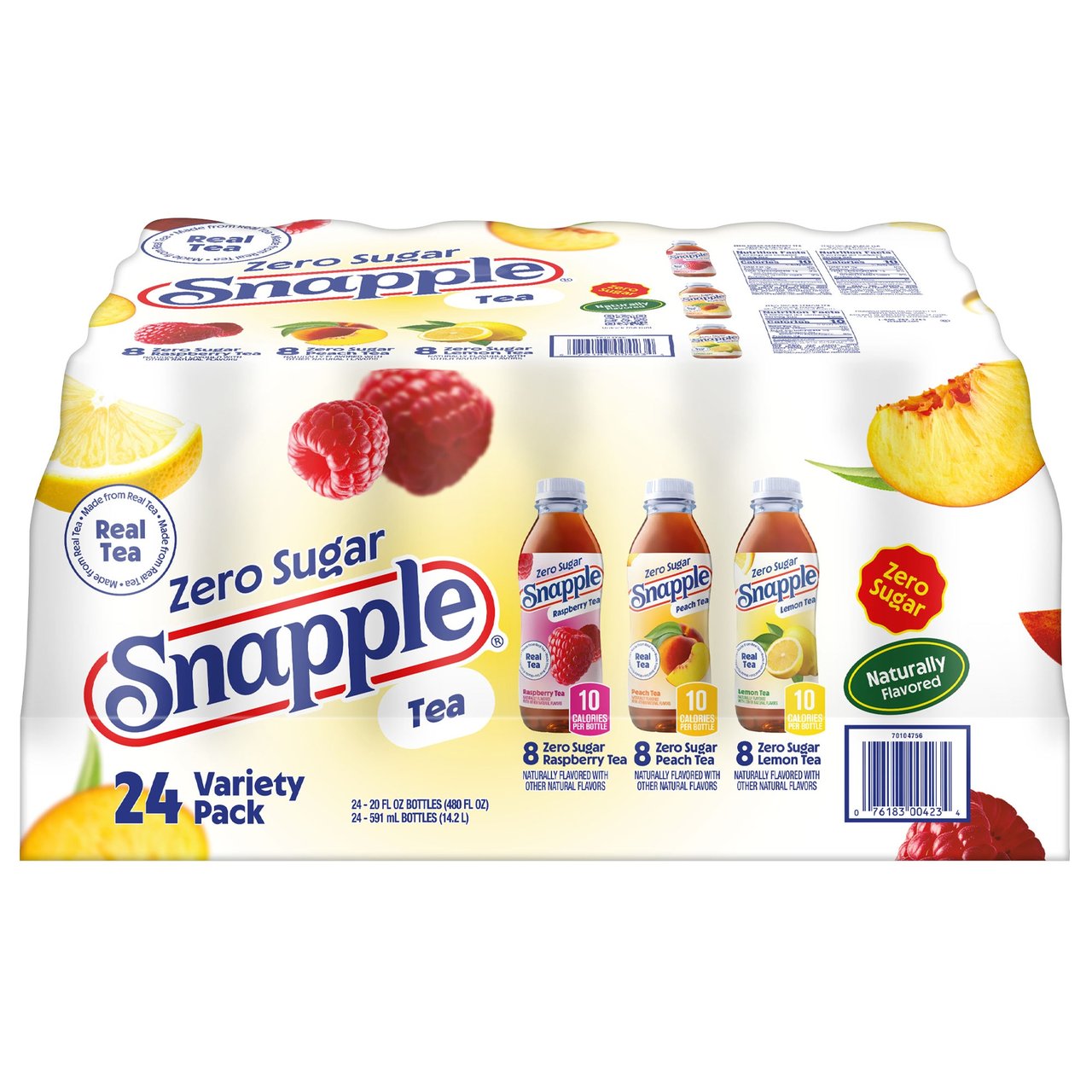 Snapple Zero Sugar Tea Variety Pack 24/20 oz Bottles - Image 1