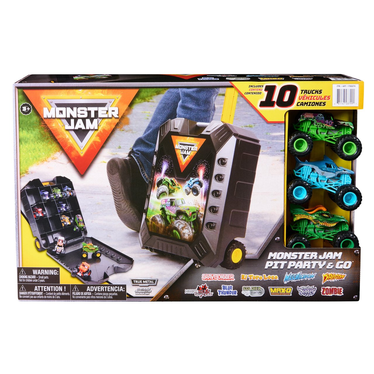 Monster Jam 1:64 Diecast Trucks with Carrying Case - Image 1