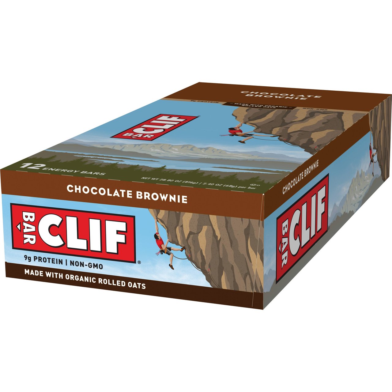 Clif Bar Chocolate Brownie Energy Bar, 12-Count, 2.4 oz Each - Image 1