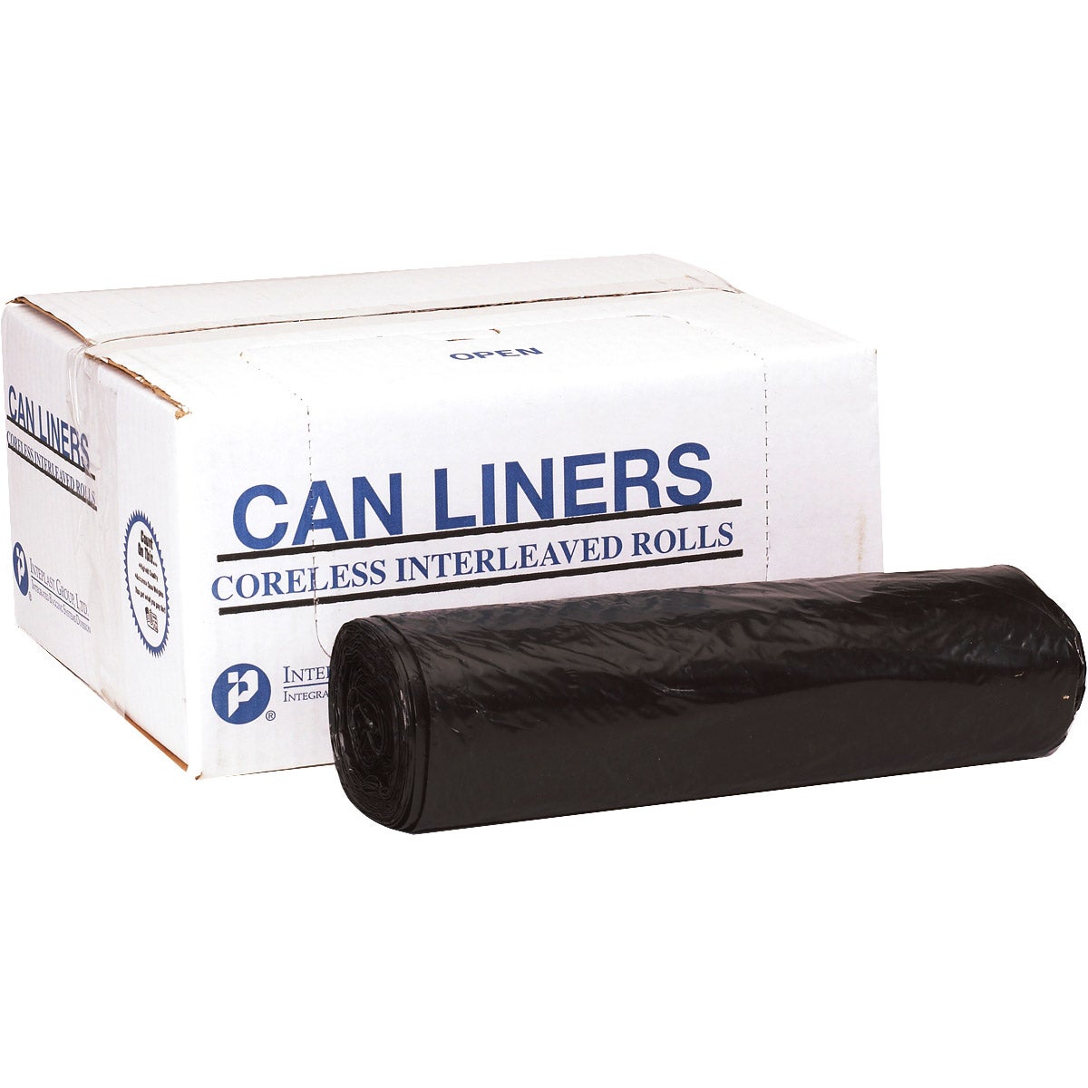Inteplast Group 55-Gallon Black Can Liner, 100-Count