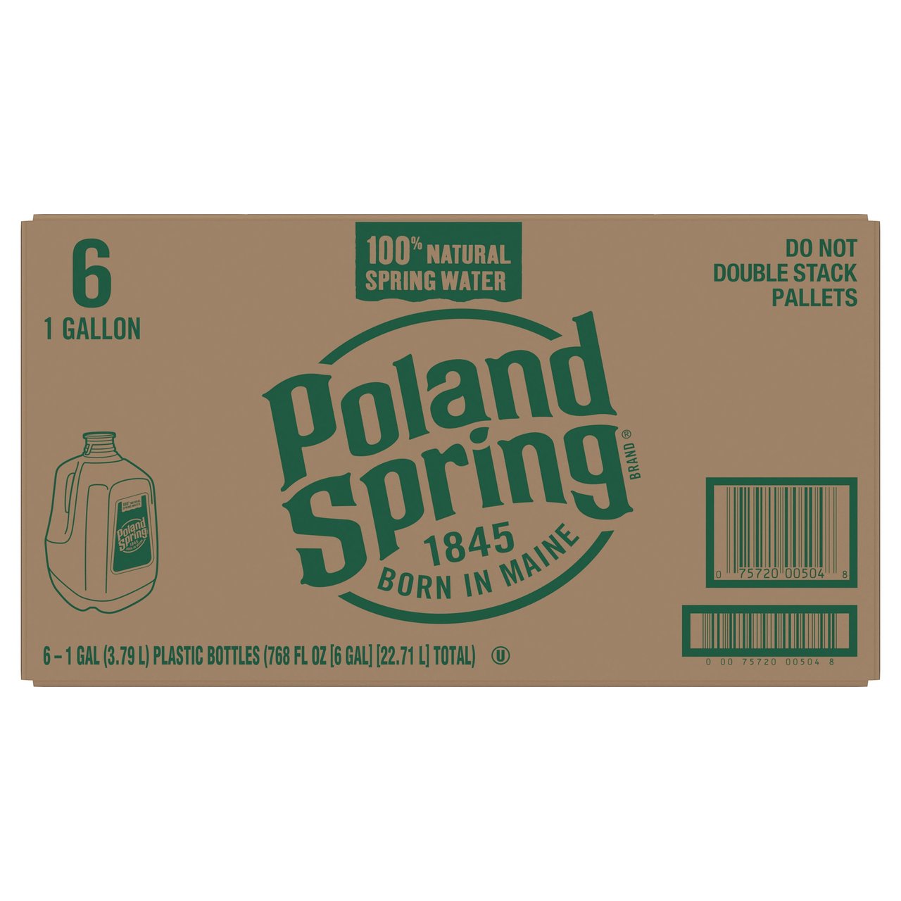 Poland Spring 100% Natural Spring Water, 6 Pack 1 Gallon Jugs - Image 1