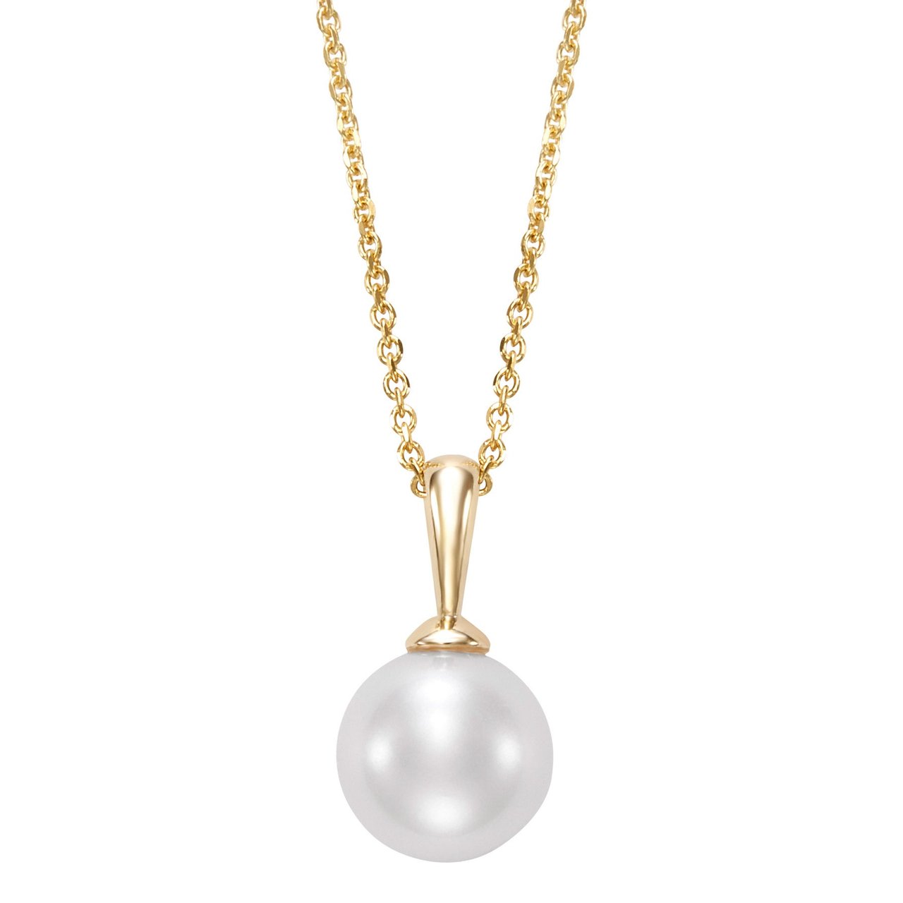 14KT YELLOW GOLD FRESHWATER CULTURED PEARL 8-9MM PENDANT - Image 1