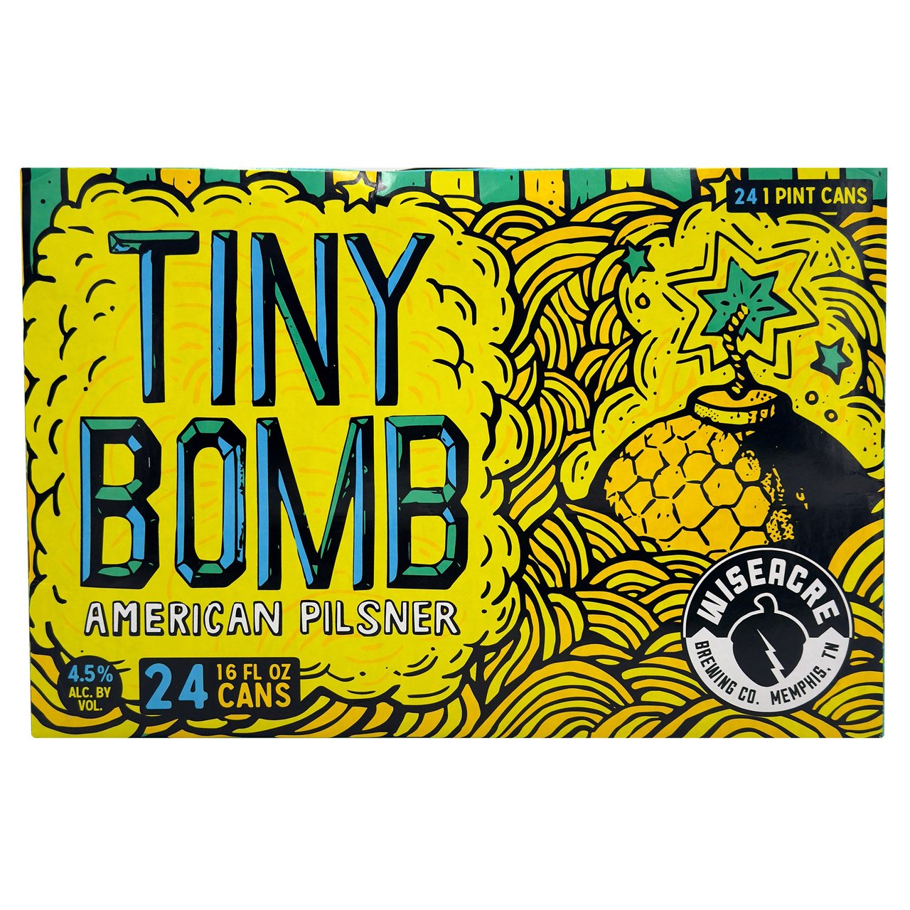 Wiseacre Tiny Bomb American Pilsner 24-Pack 16 oz Cans - Image 1