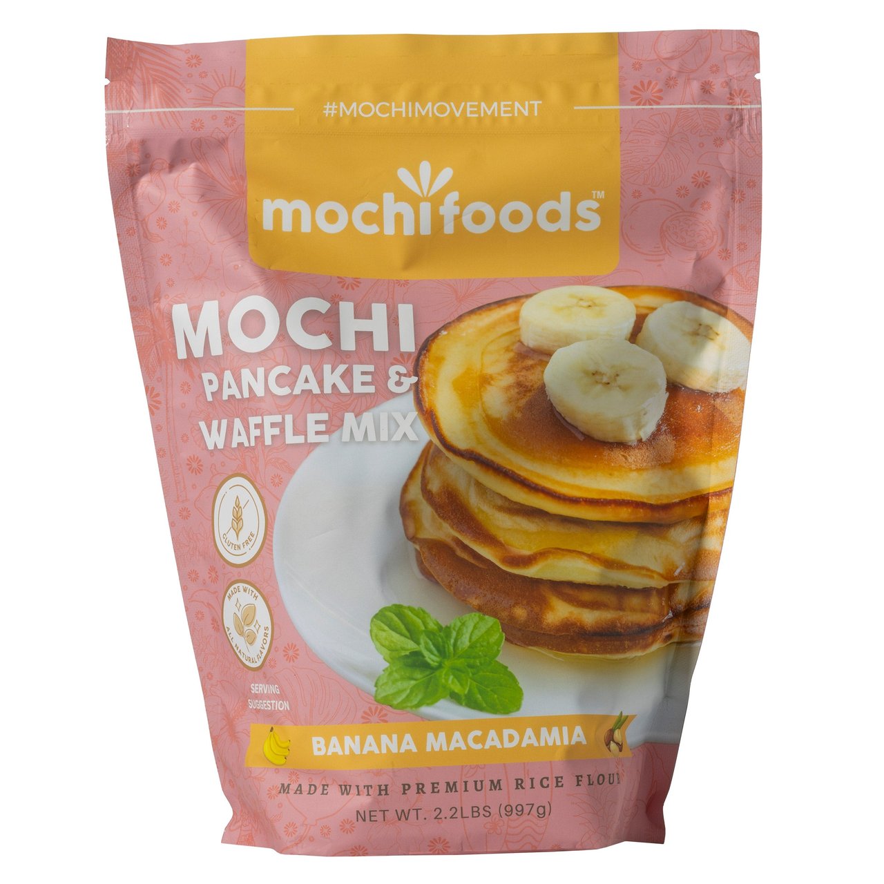Mochi Foods Banana Macadamia Pancake & Waffle Mix 2.2 lbs