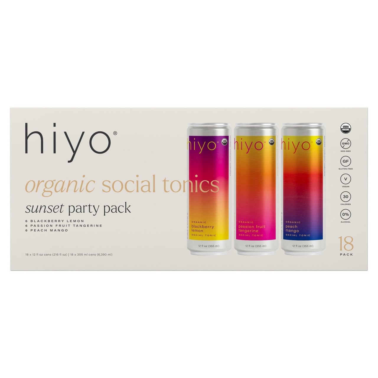 Hiyo Organic Social Tonic Variety 18/12 oz - Image 1