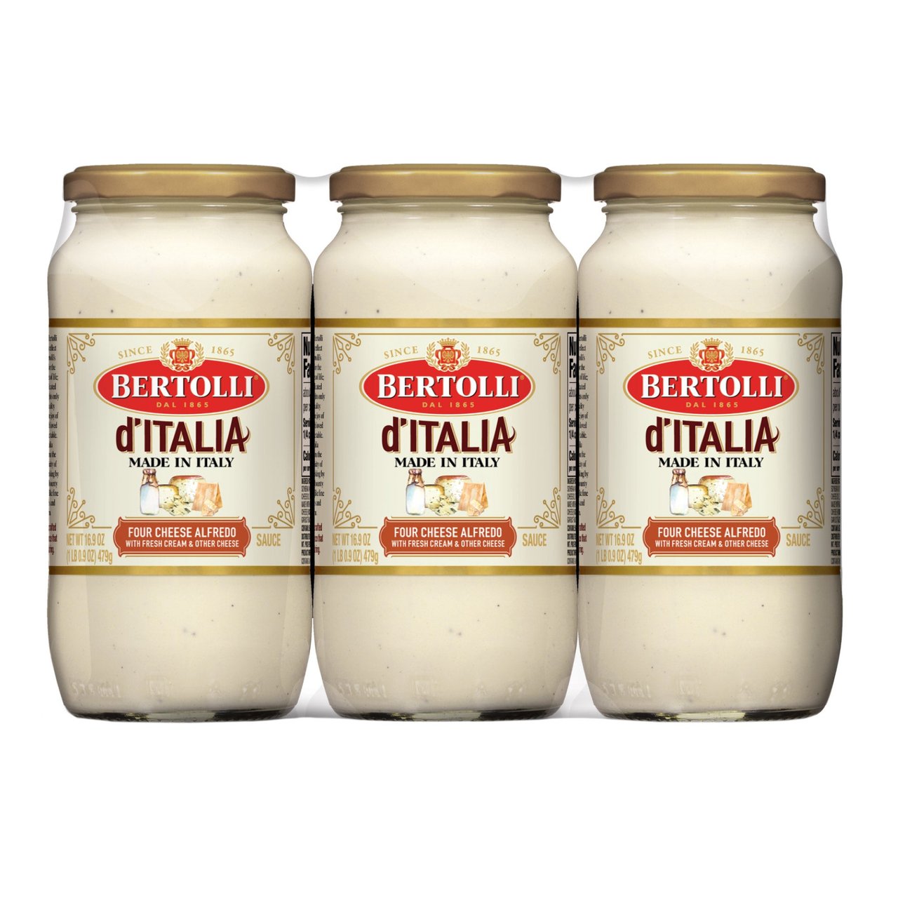 Bertolli d'Italia 4 Cheese Sauce, 3 x 16.9 oz - Image 1