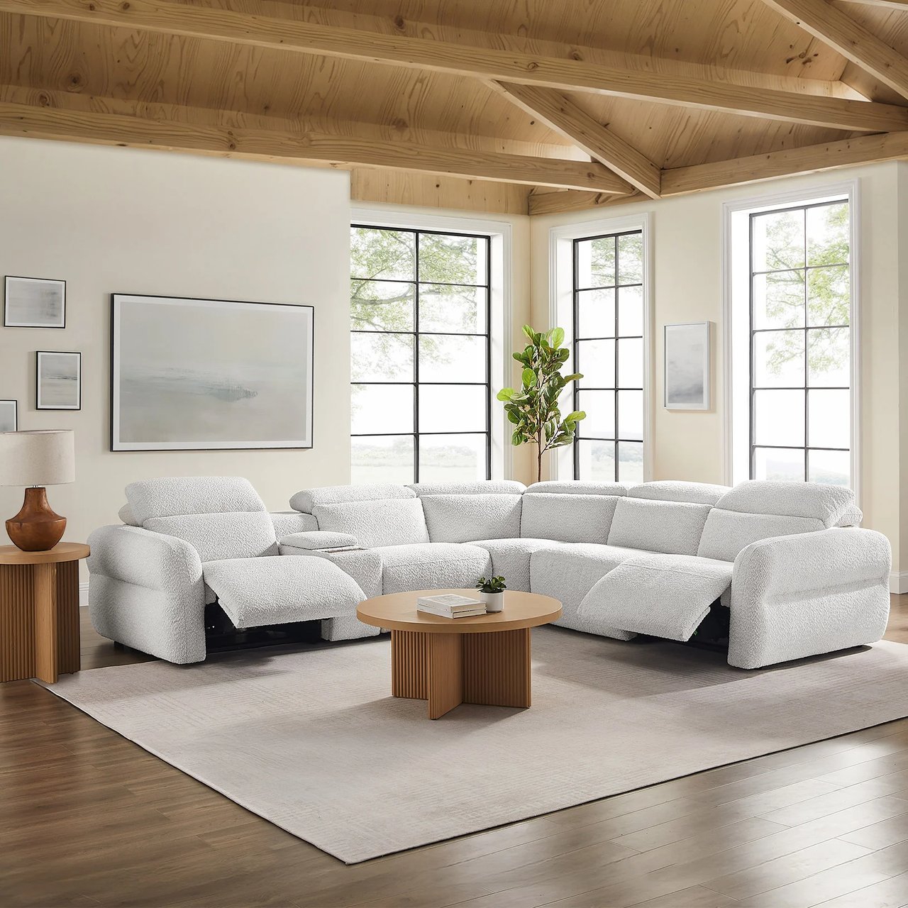 Aiden & Ivy Monroe Fabric Power Reclining Sectional - Image 1