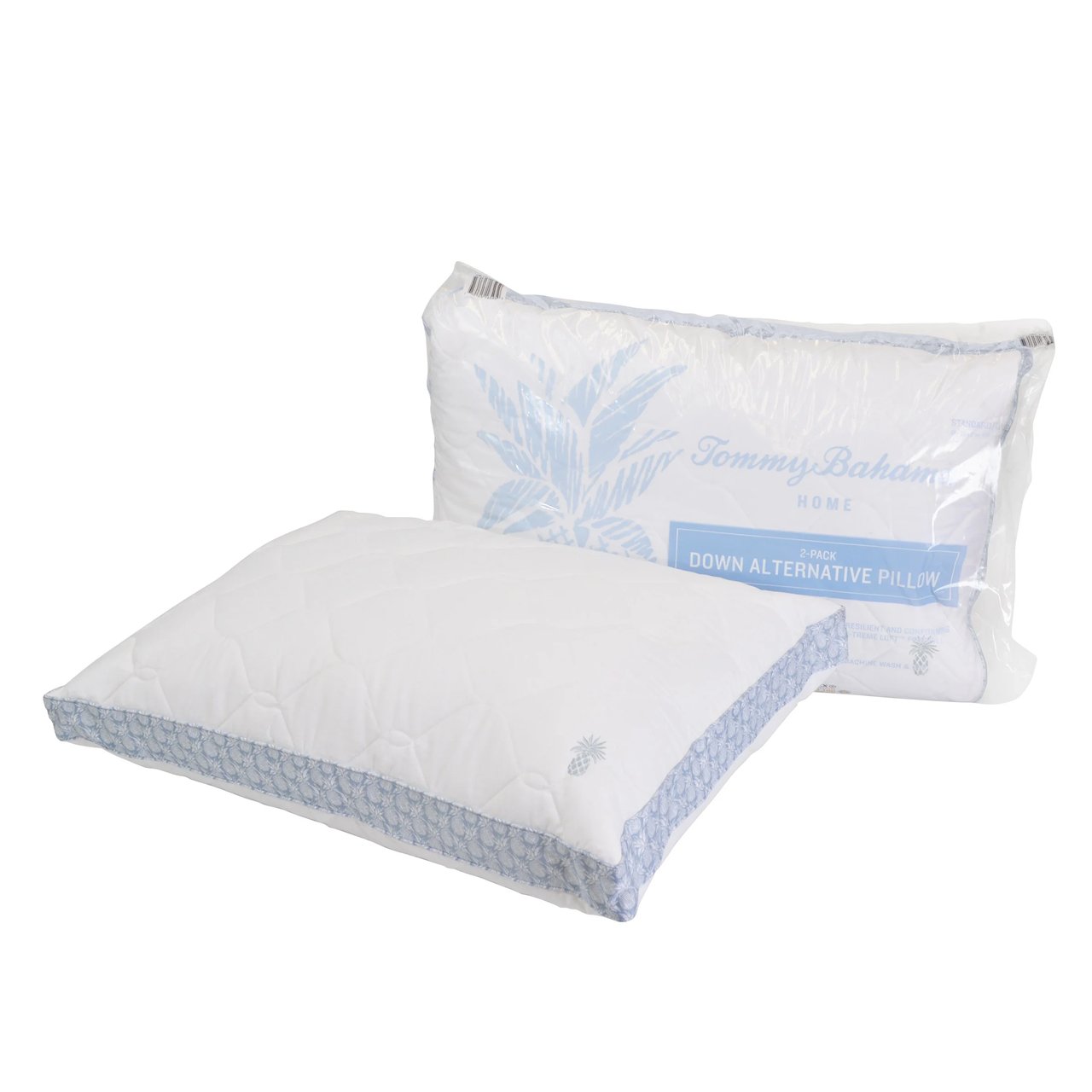Tommy Bahama Quilted Pineapple Print 2-Pack Standard/Queen Pillow - Image 1