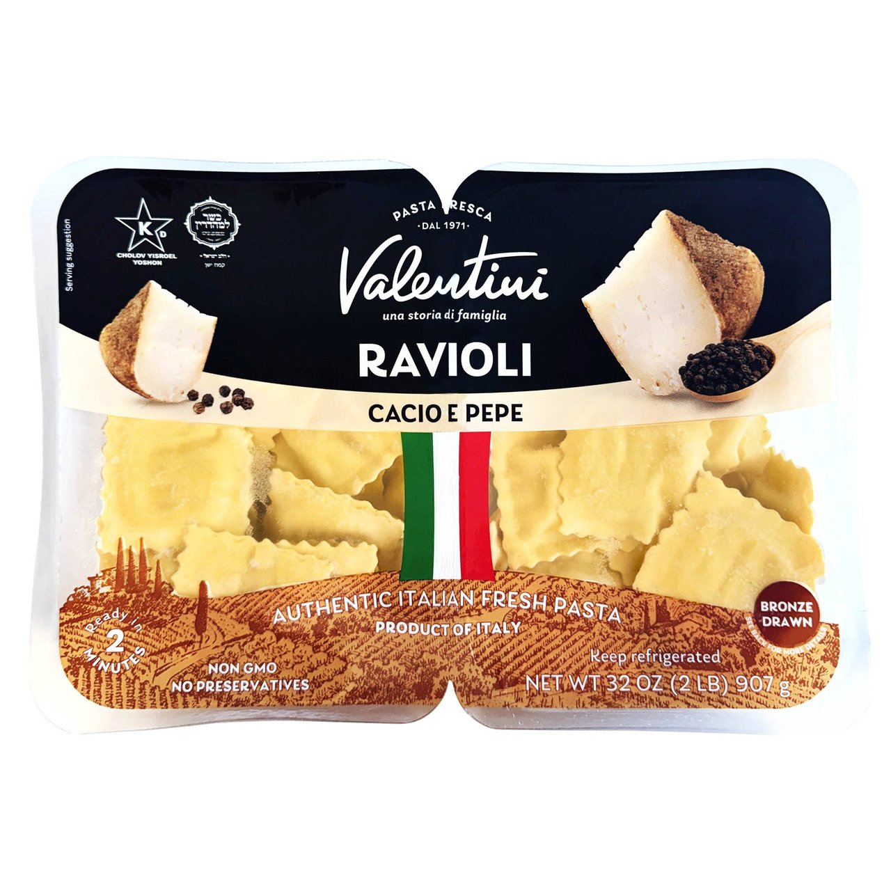 Valentini Ravioli Cacio e Pepe, 2 lb - Image 1
