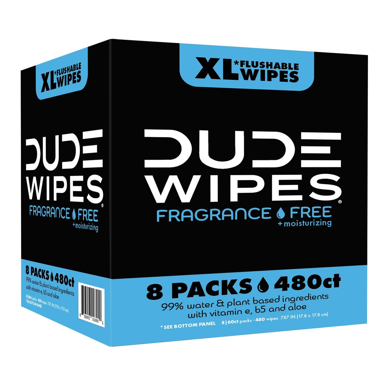 DUDE Wipes XL Fragrance-Free + Moisturizing 480CT - Image 1