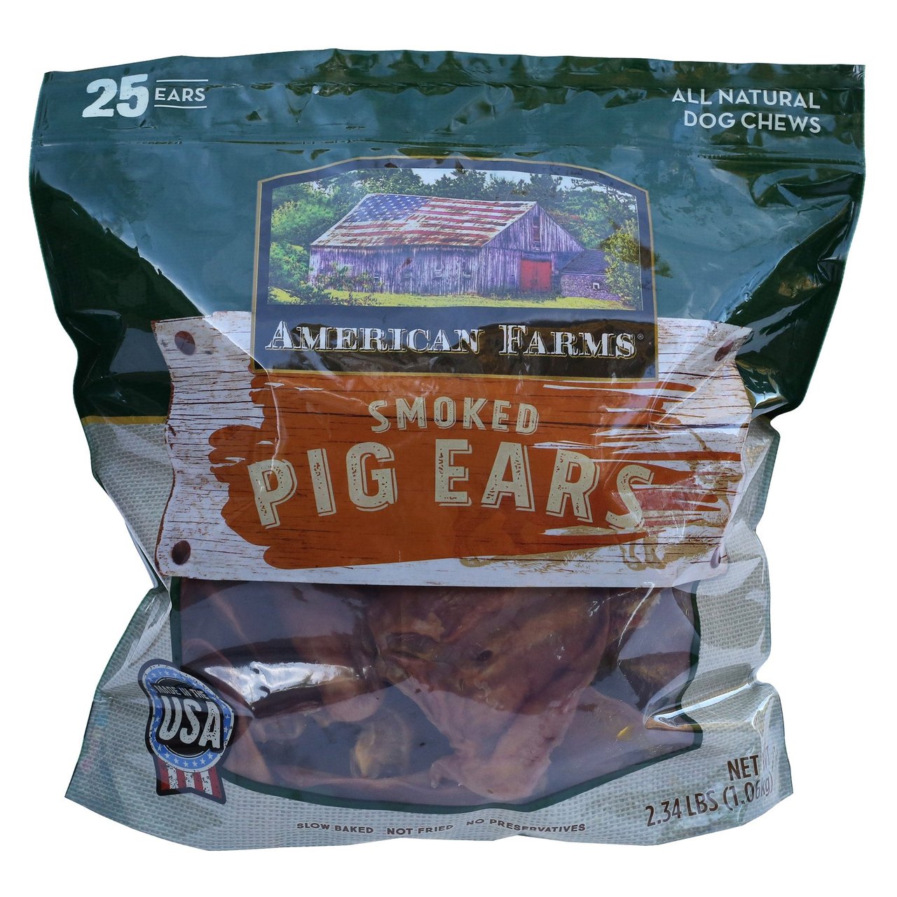American Farms Pig Ears, 2.3 Pounds (25 Count) - Image 1
