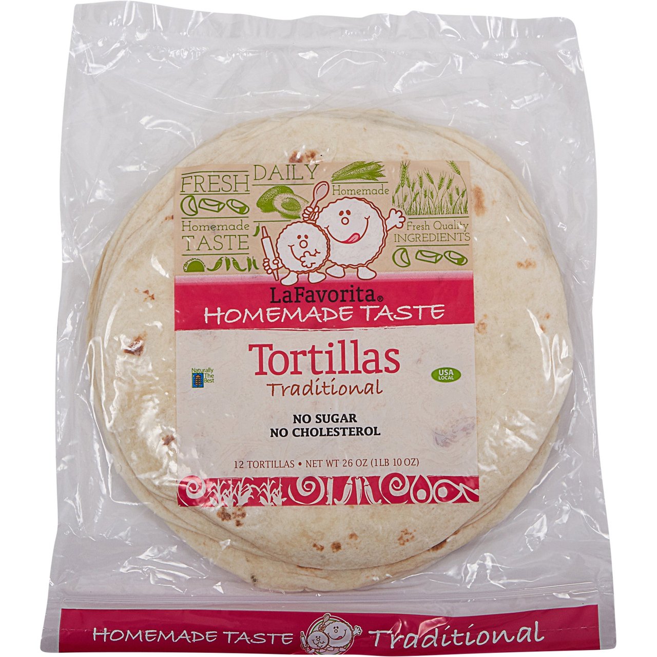 La Favorita 8" Flour Tortillas, 36 Count / 78 oz - Image 1