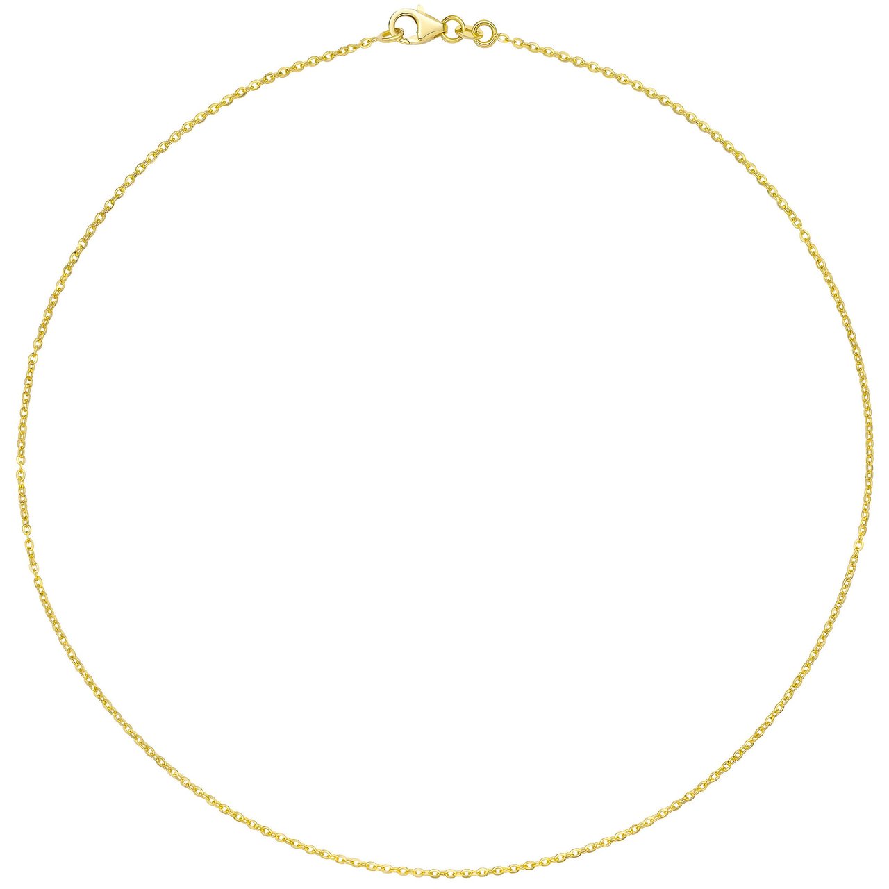 14kt Yellow Gold 18" Diamond Cut Rolo Chain Made in Italy - Image 1