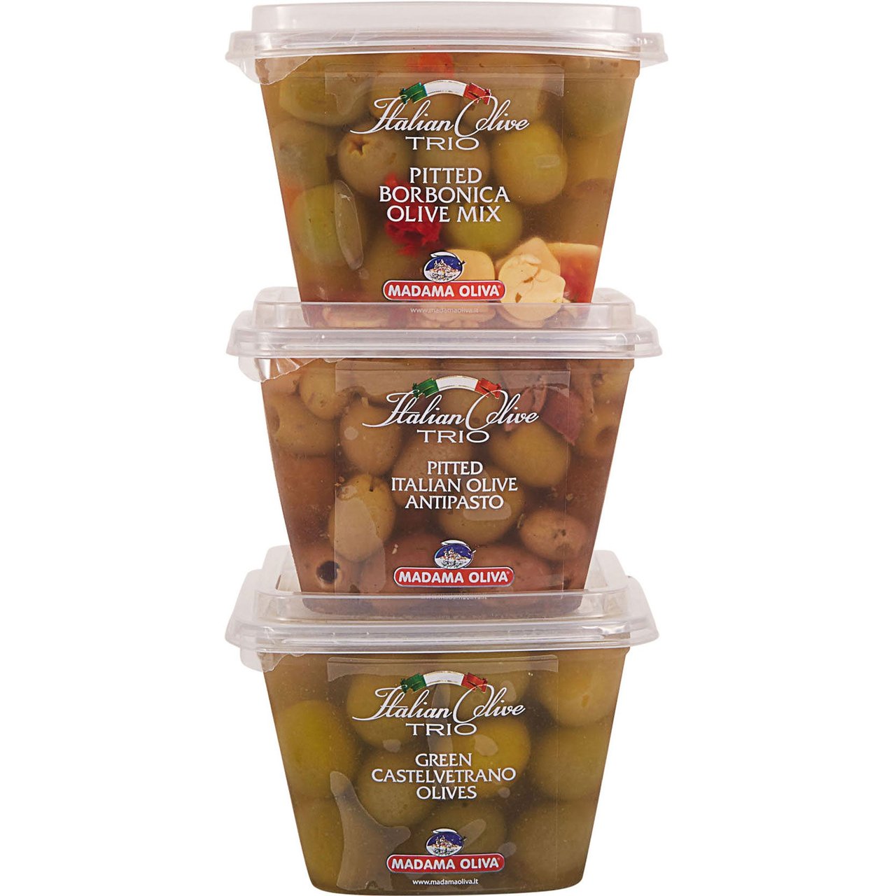 Madama Oliva Italian Olive Trio 3 Pack, 1 Pound Each - Image 1