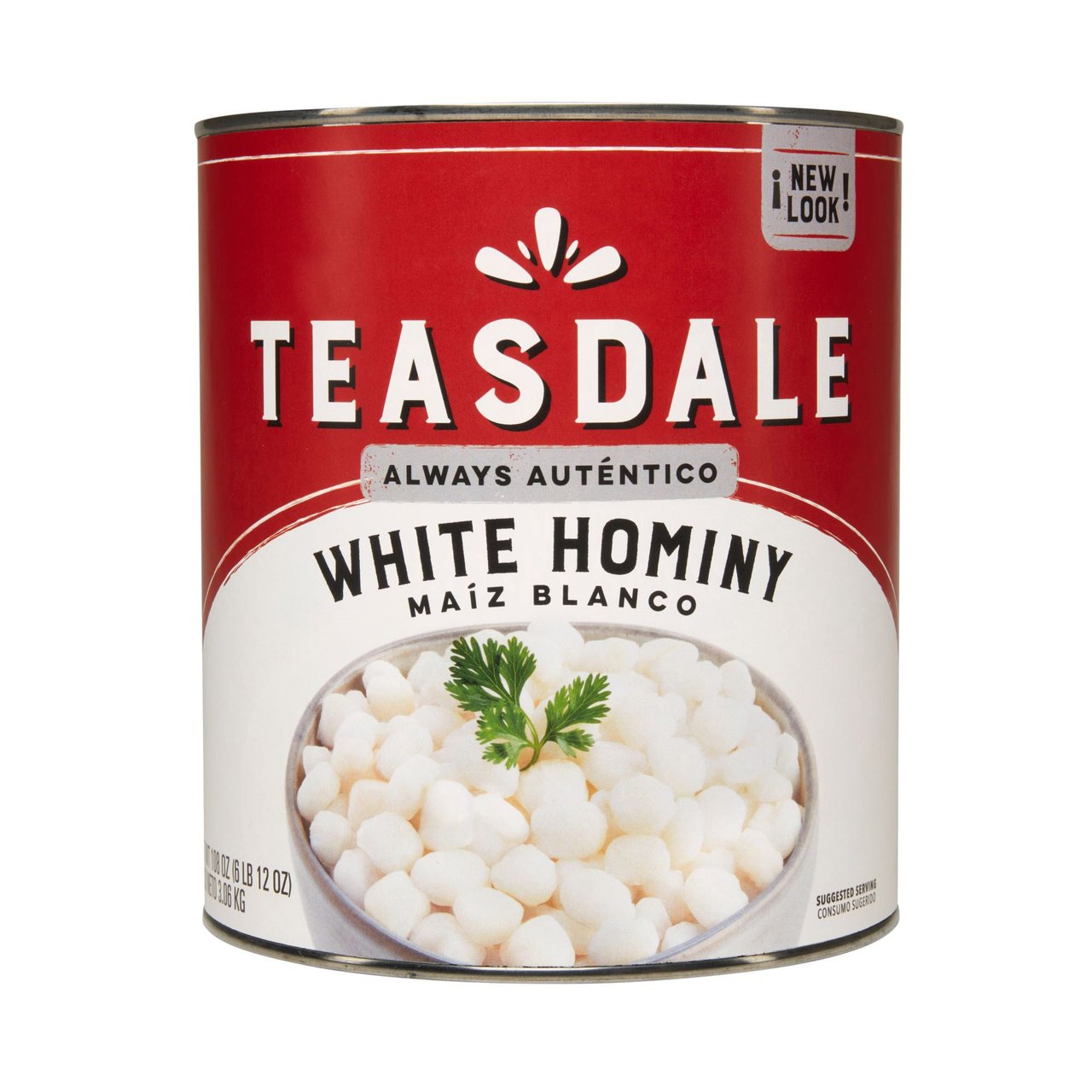 Teasdale White Hominy #10 Can 108 Ounces - Image 1