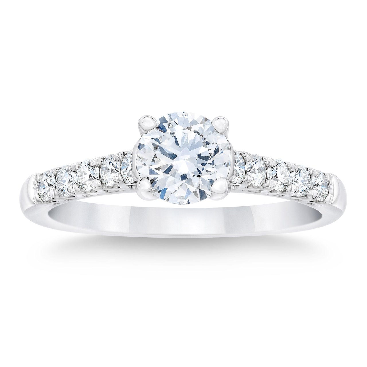 Platinum VS2 I 1.00 CTW Round Brilliant Diamond Ring (0.70 ct Center)