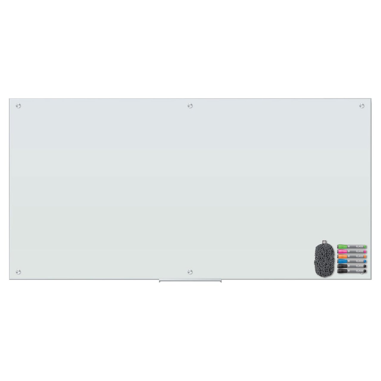 U Brands Magnetic Glass Dry Erase Board, 70" x 35" - Image 1