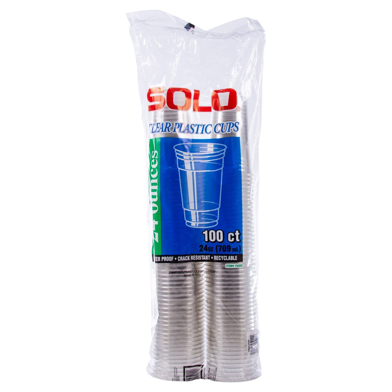 Solo Ultra Clear 24 oz PET Plastic Cold Cups, 100 ct - Image 1