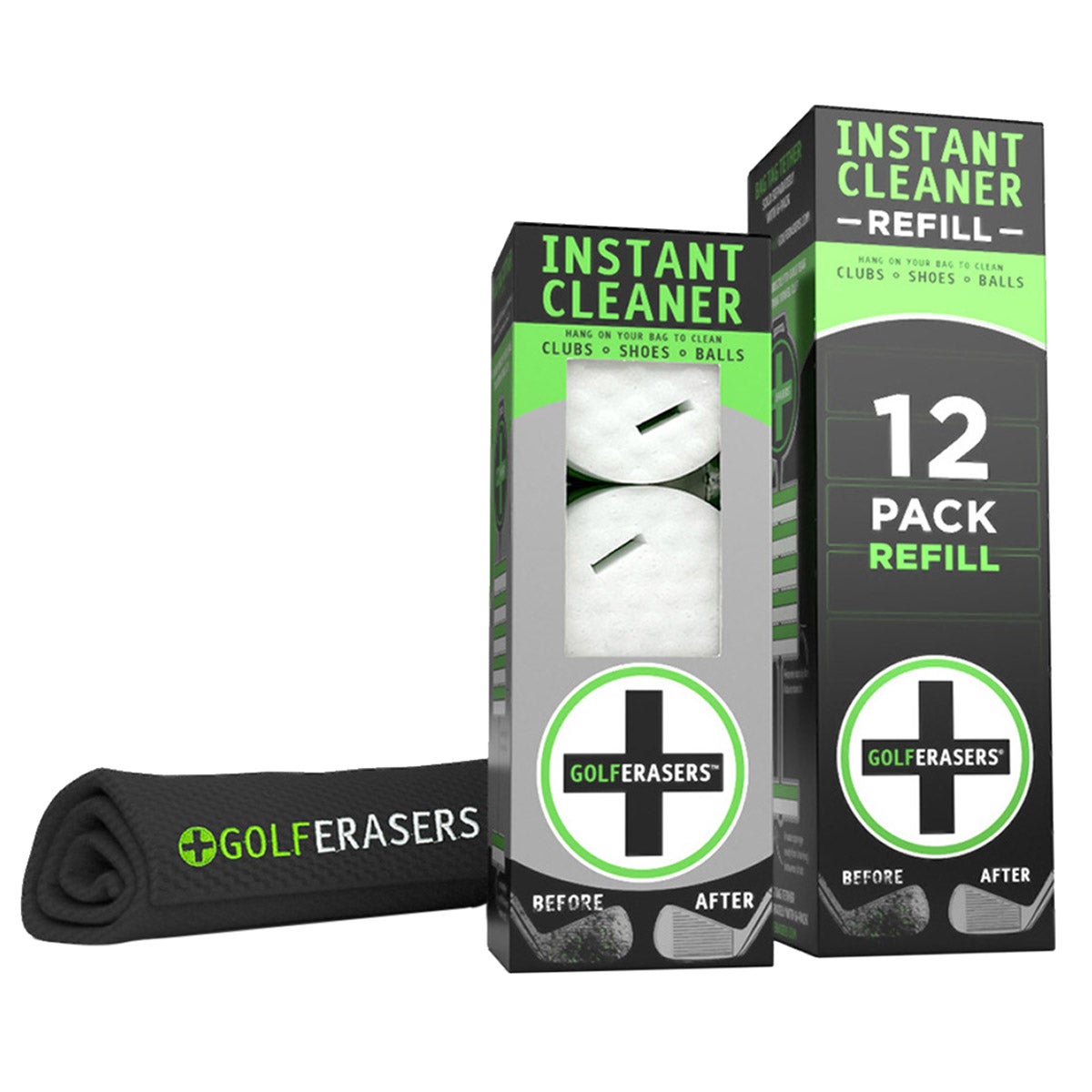 GolfERASER Bundle 6-Pack with Tether + Towel & 12-Pack Refill - Image 1