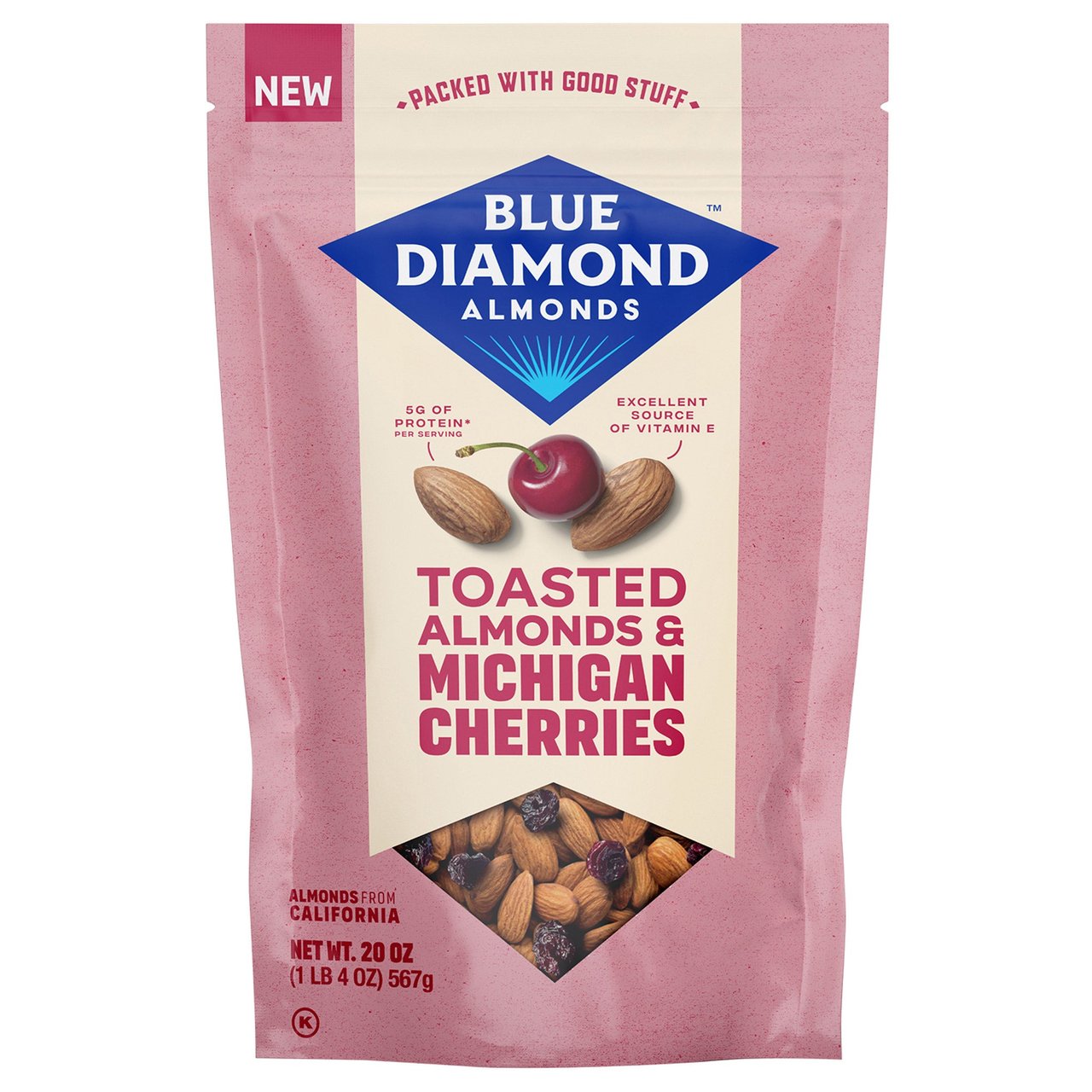 Blue Diamond Toasted Almonds & Cherries, 20 Ounce Bag - Image 1