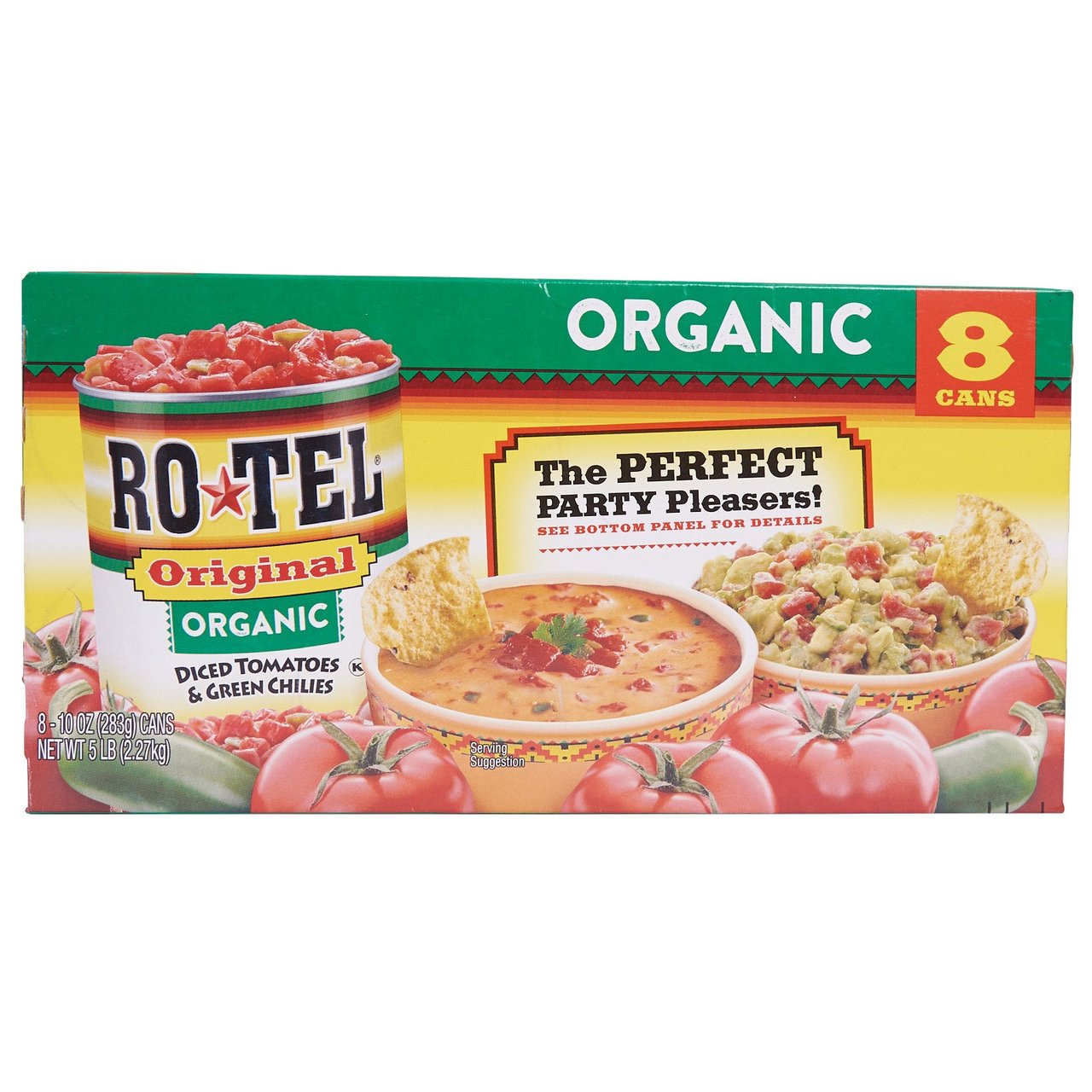RO*TEL Organic Diced Tomatoes & Green Chilies, 8-Pack/10 oz - Image 1