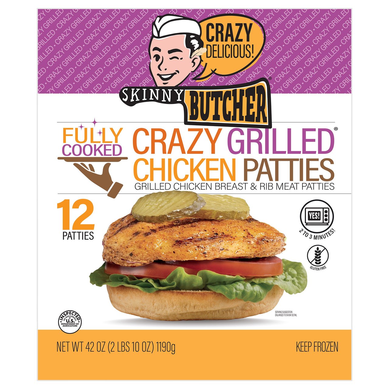 THE SKINNY BUTCHER CRAZY GRILLED CHICKEN 12 CT 2.625 LBS - Image 1
