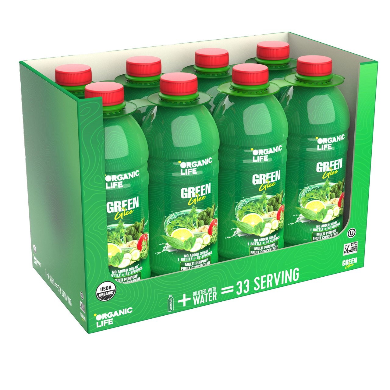 Organic Life Green Glee Juice Concentrate, 2 x 1 L - Image 1