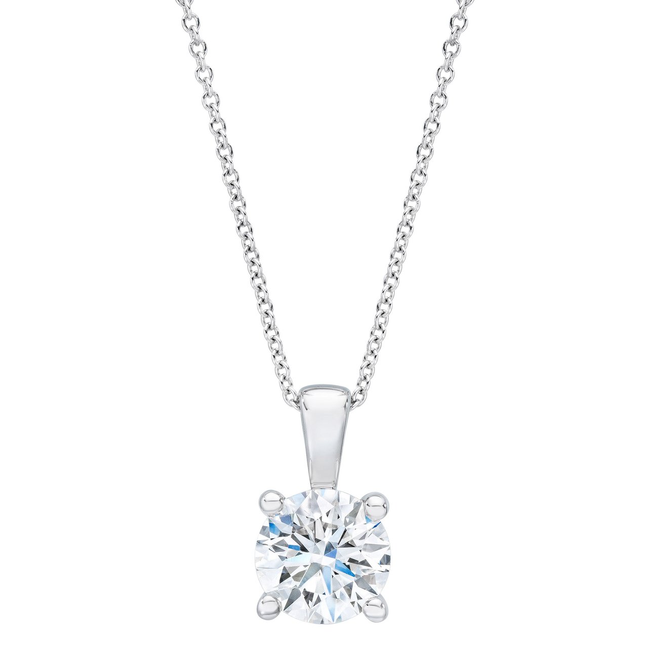 1.50CT ROUND BRILLIANT 18KT W/GOLD PENDANT VS1 CLARITY "E" COLOR - Image 1