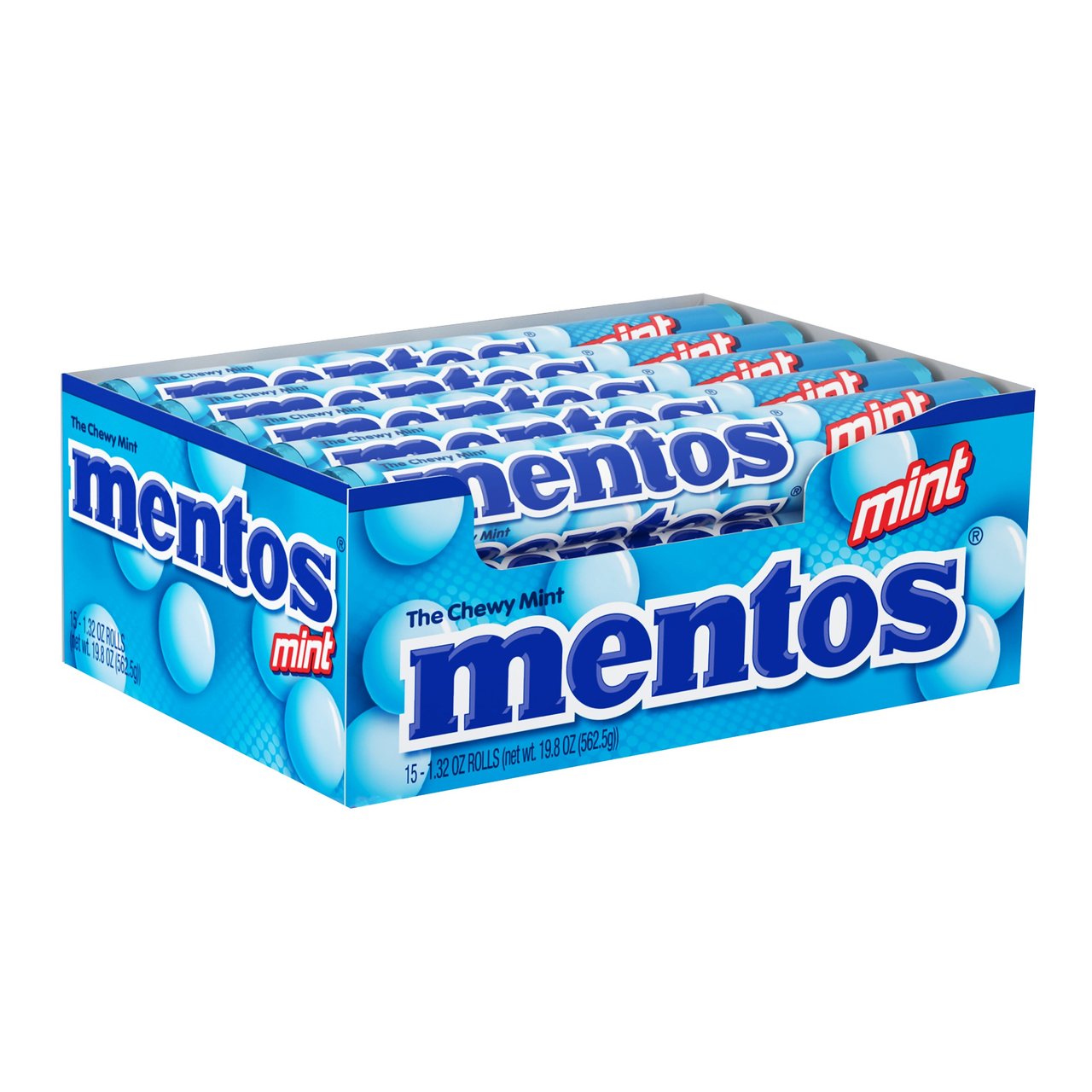Mentos Mint Chewy Mints, 15-Count, 1.32 oz Rolls - Image 1