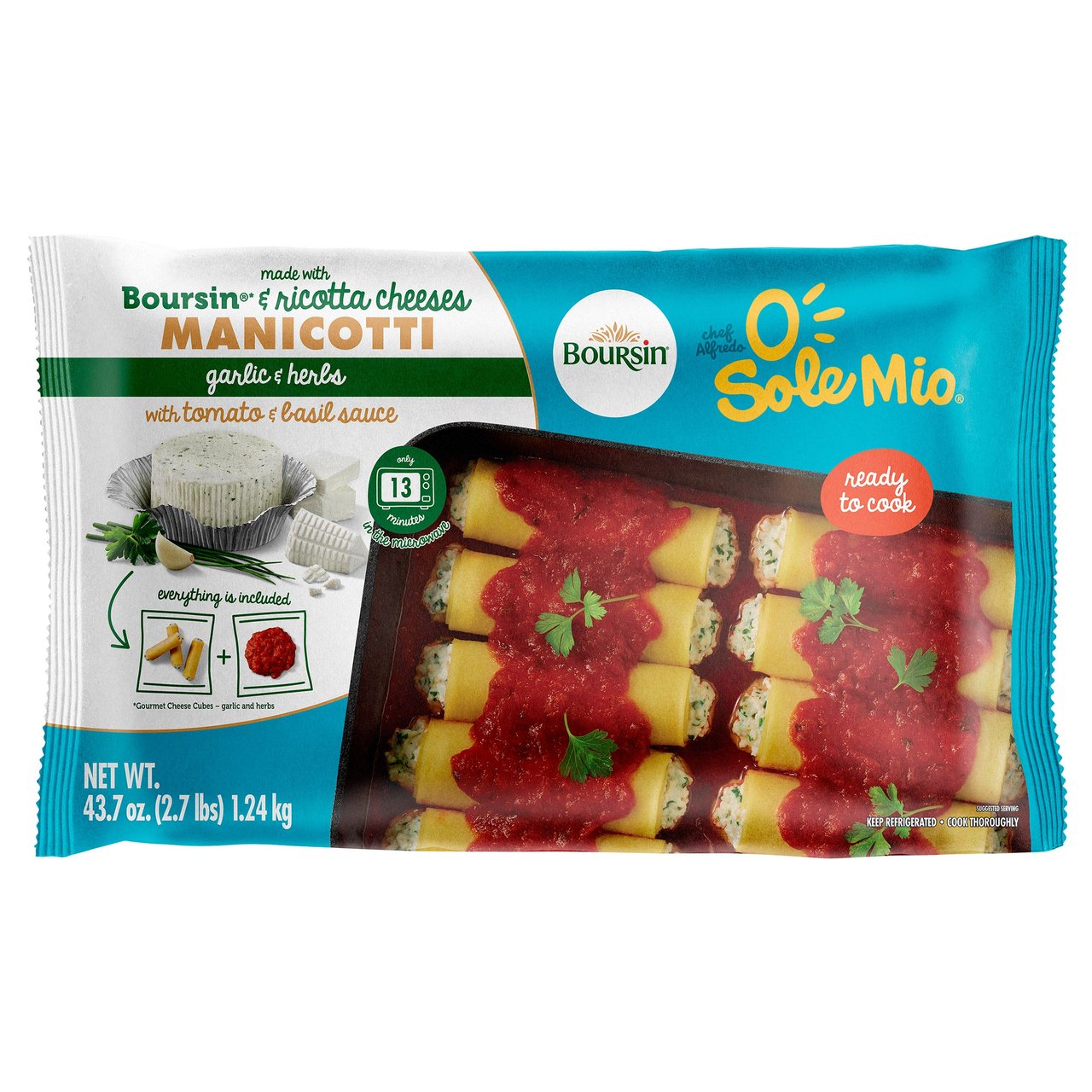 Boursin Cheese & Spinach Manicotti 43.7 oz - Image 1