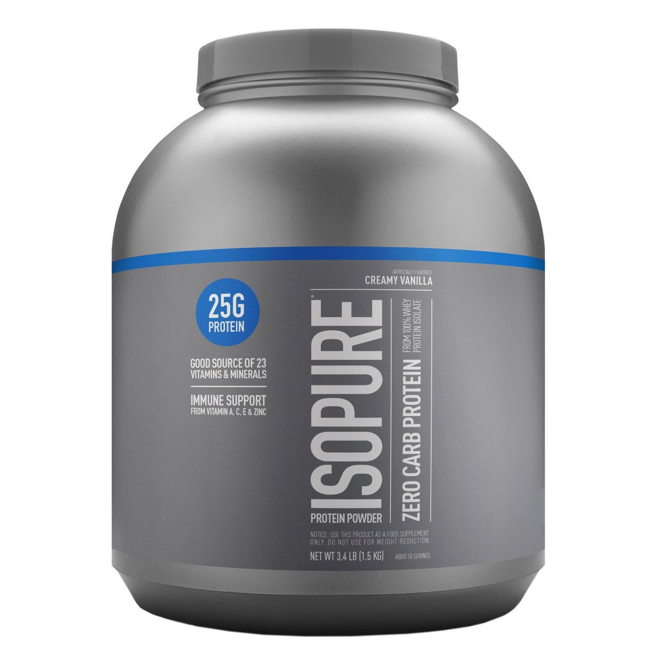 Isopure Zero Carb Protein Vanilla, 3.4 lbs - Image 1