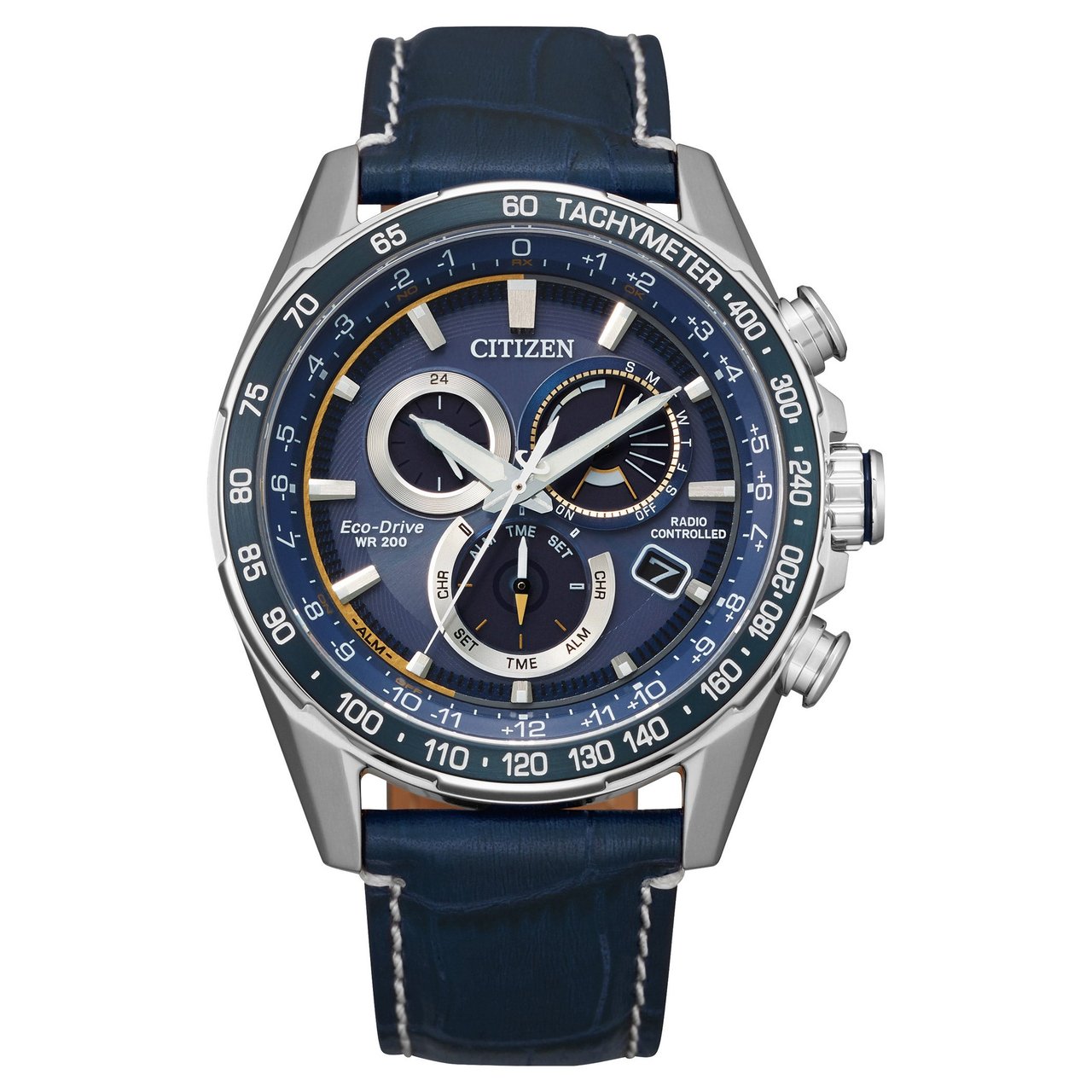 Citizen Eco-Drive PCAT Stainless Steel Blue Dial Men's Quartz Watch 43MM - Image 1