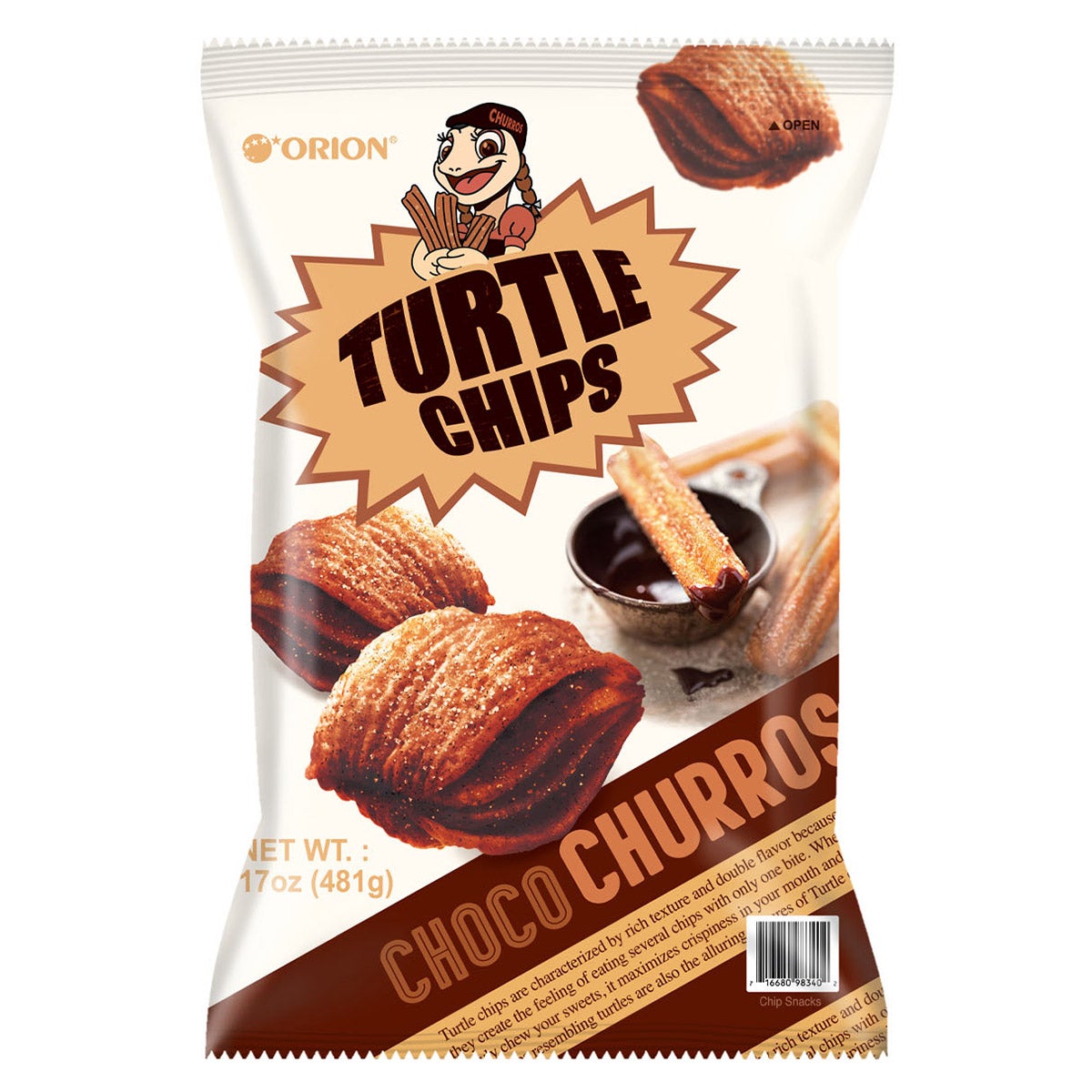 Orion Turtle Chips Choco Churros 17 oz - Image 1