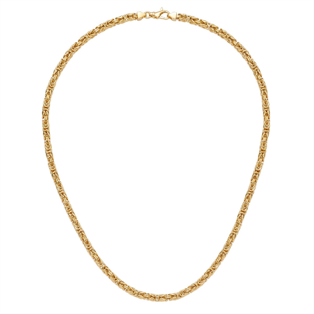 14kt Yellow Gold Squared Byzantine Necklace Made in Italy - Image 1