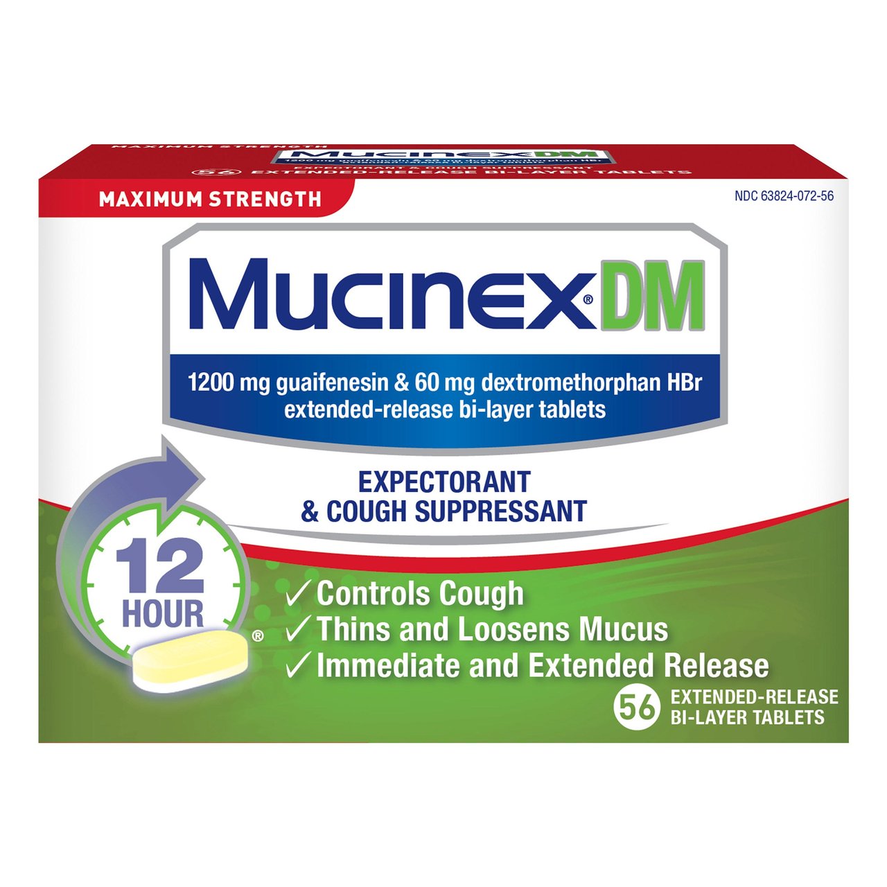 Mucinex DM 12 Hour Maximum Strength 56 Count - Image 1
