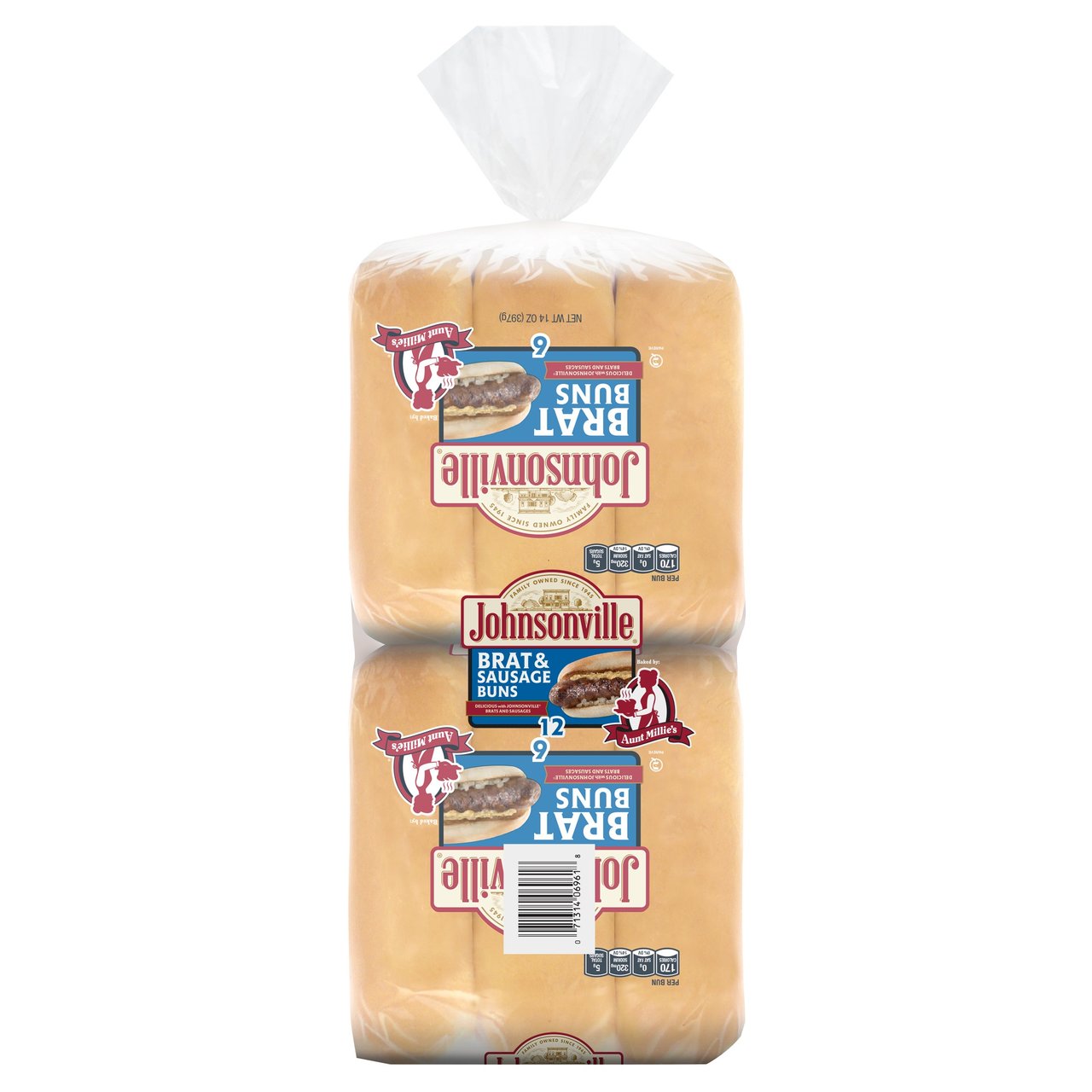Johnsonville Brat & Sausage Buns, 12 Count Package - Image 1