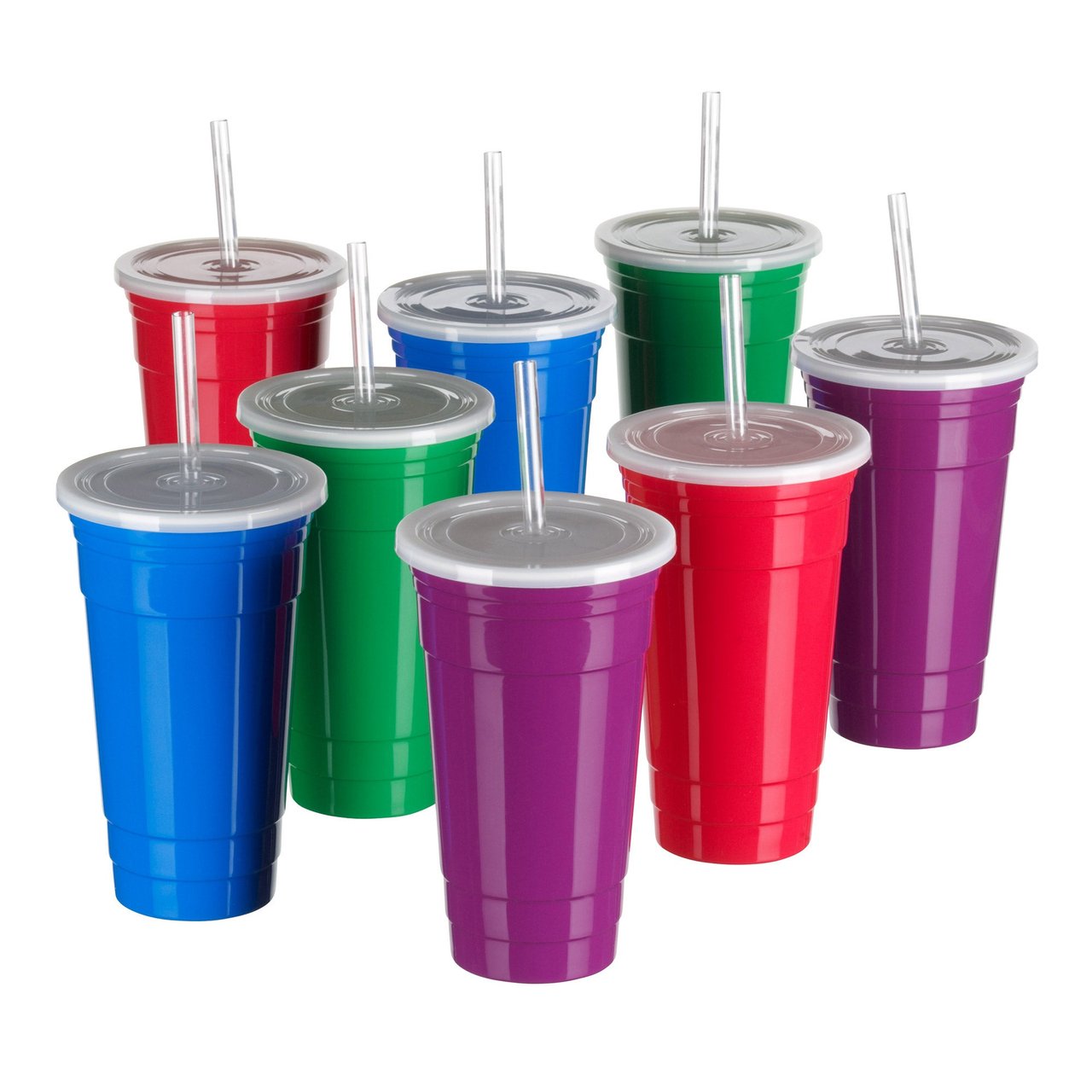 Colored Party Cups 32oz, 8 Pack - Image 1