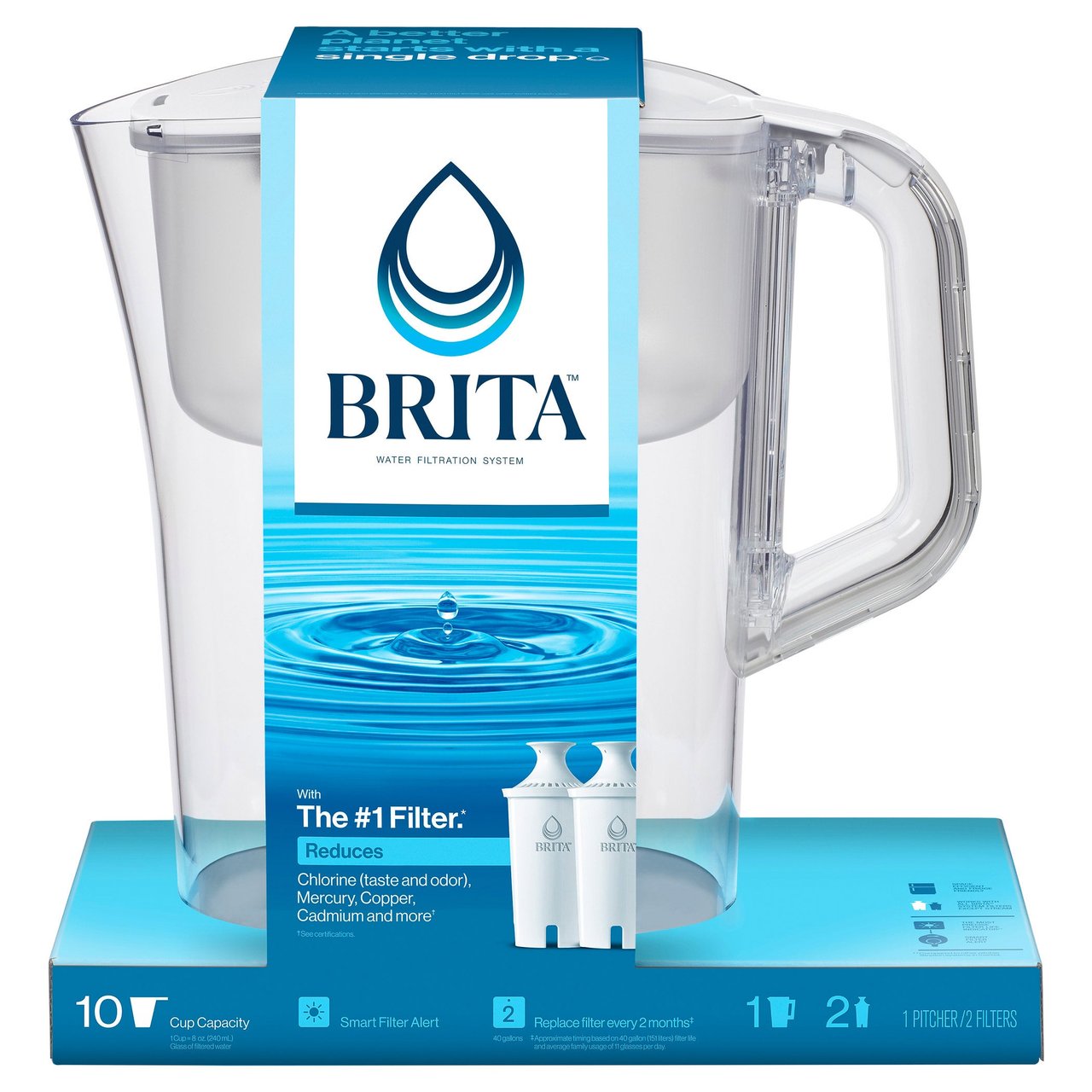 Brita Champlain Water Pitcher with 2 Filters - Image 1