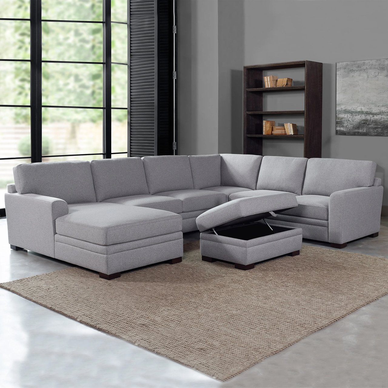 Thomasville Langdon Fabric Sectional with Ottoman - Image 1