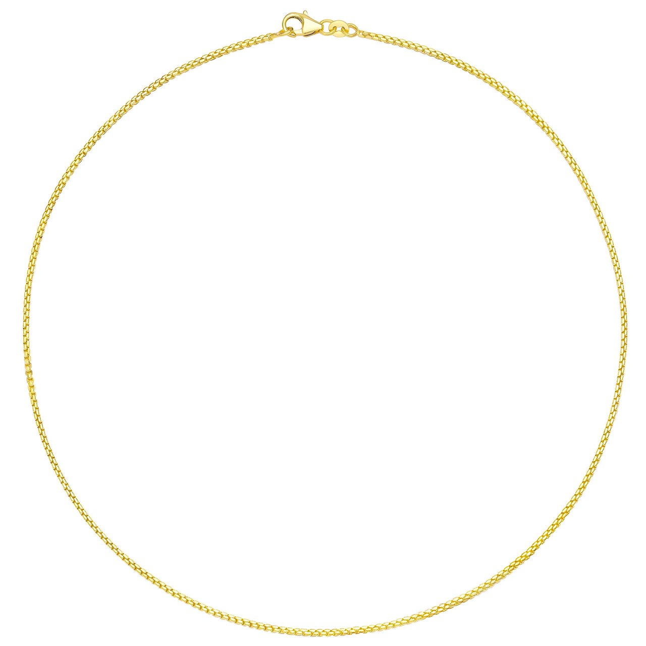 14kt Yellow Gold 18" Round Box Chain Made in Italy - Image 1