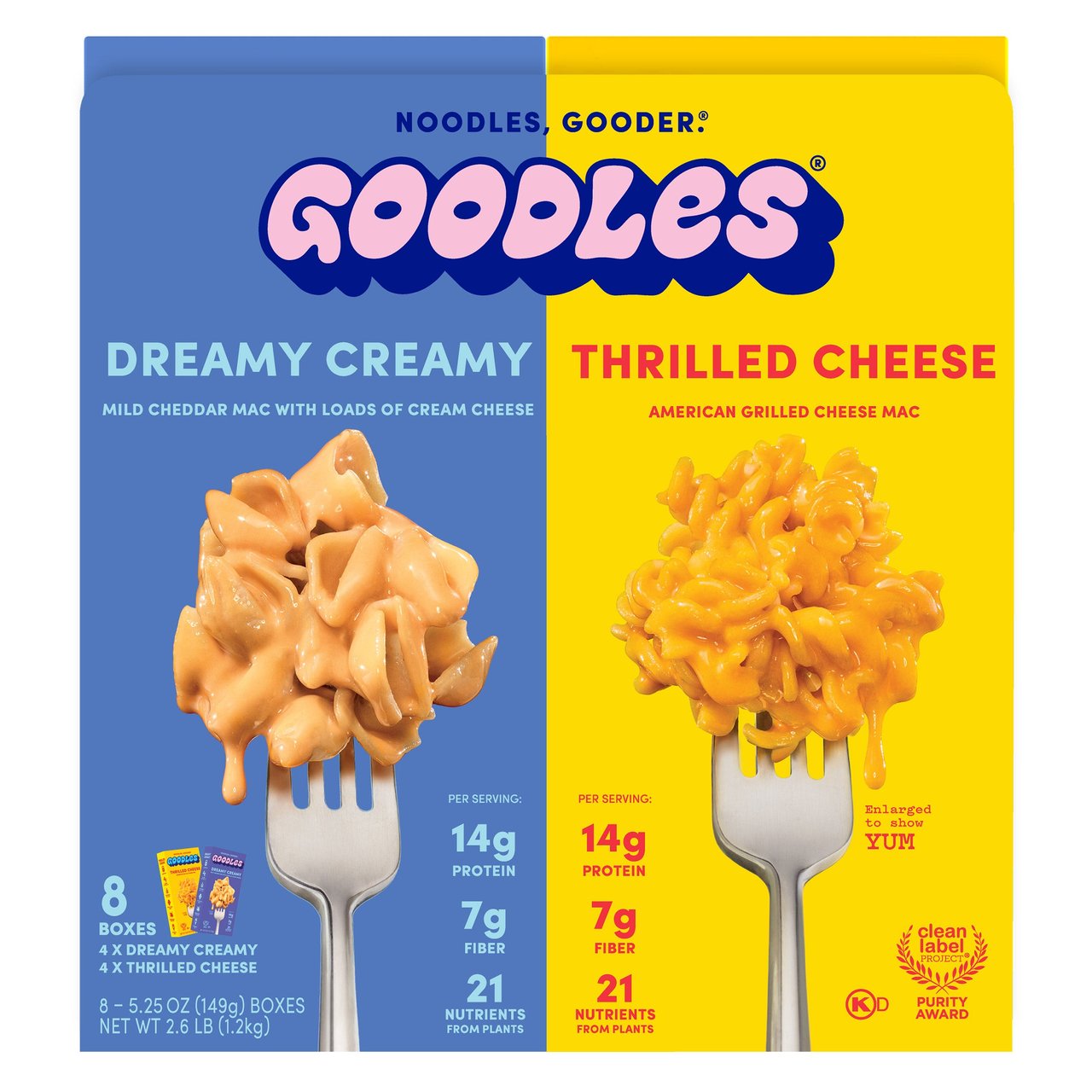 Goodles Cream & Cheese Variety Pack, 8 Boxes, 5.25 oz Each - Image 1