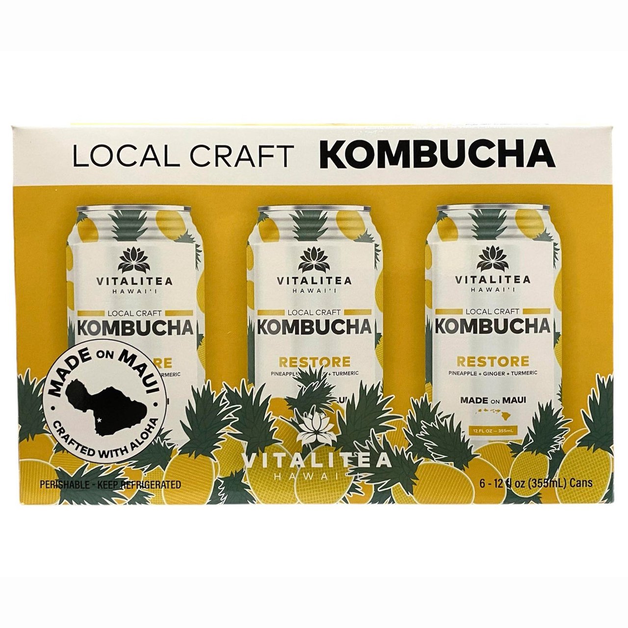 Vitalitea Hawaii Restore Kombucha 6 / 12 oz - Image 1